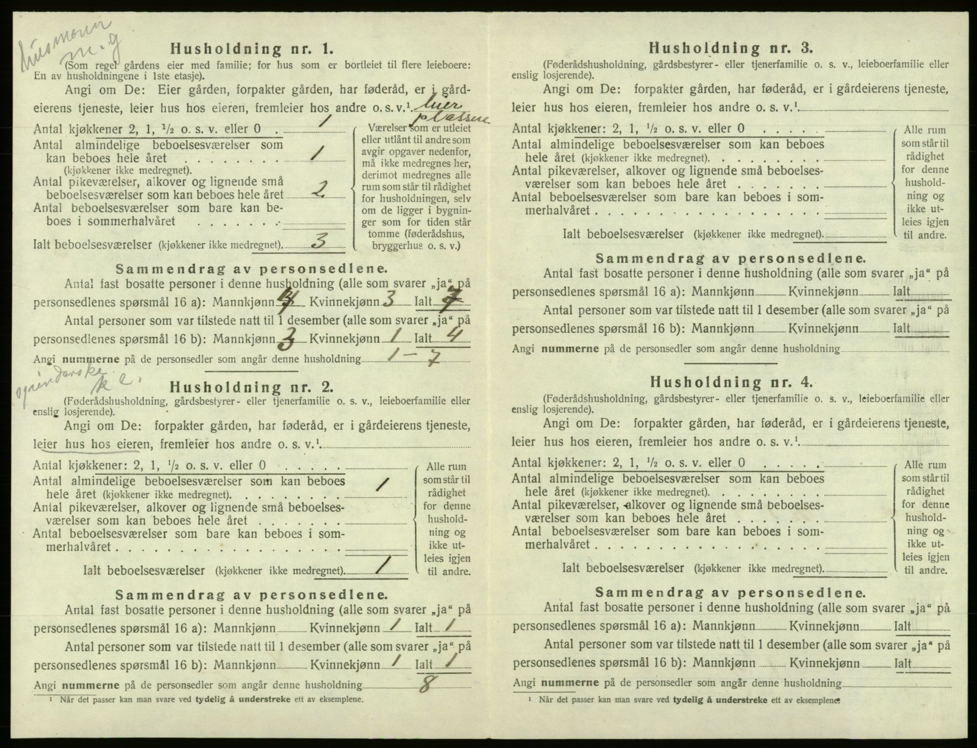 SAB, 1920 census for Fusa, 1920, p. 171