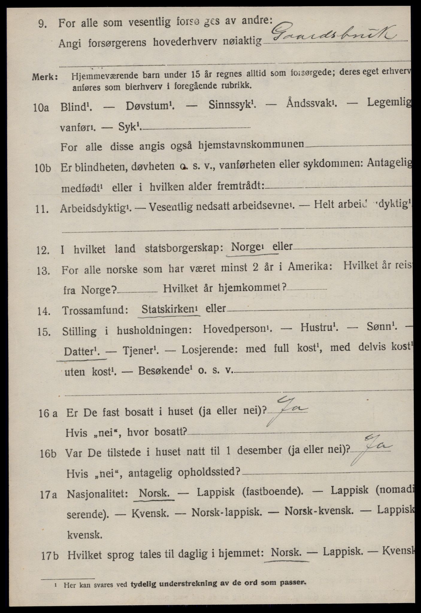 SAT, 1920 census for Røros, 1920, p. 10255