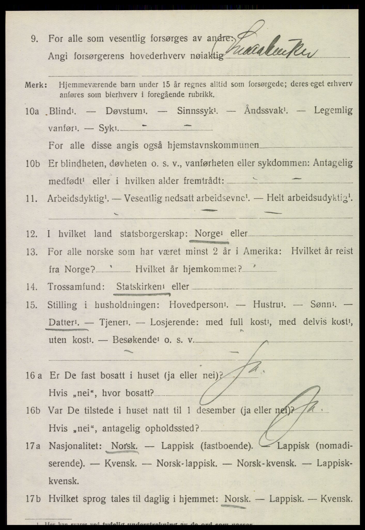 SAT, 1920 census for Leksvik, 1920, p. 2139