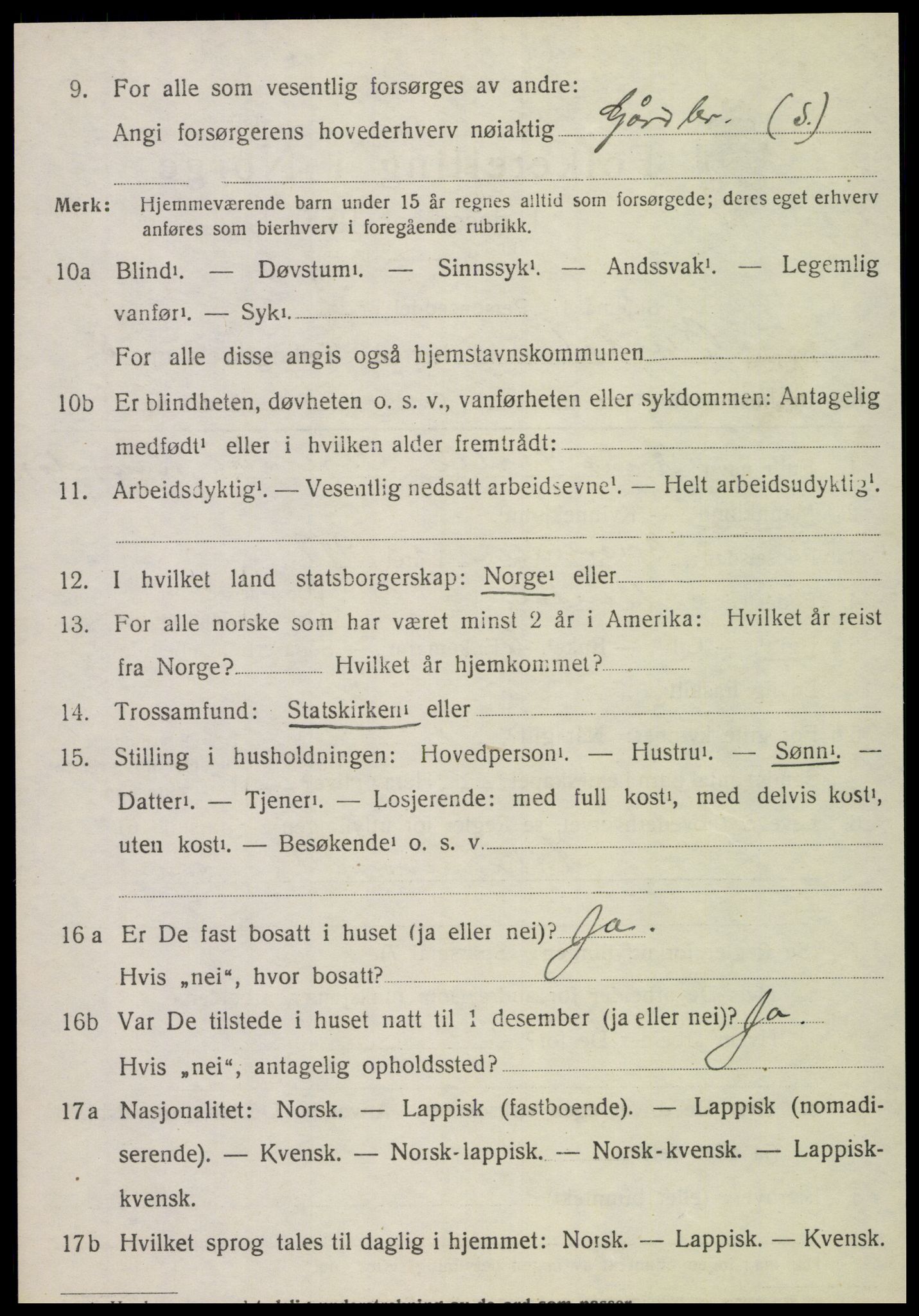 SAT, 1920 census for Bindal, 1920, p. 3922