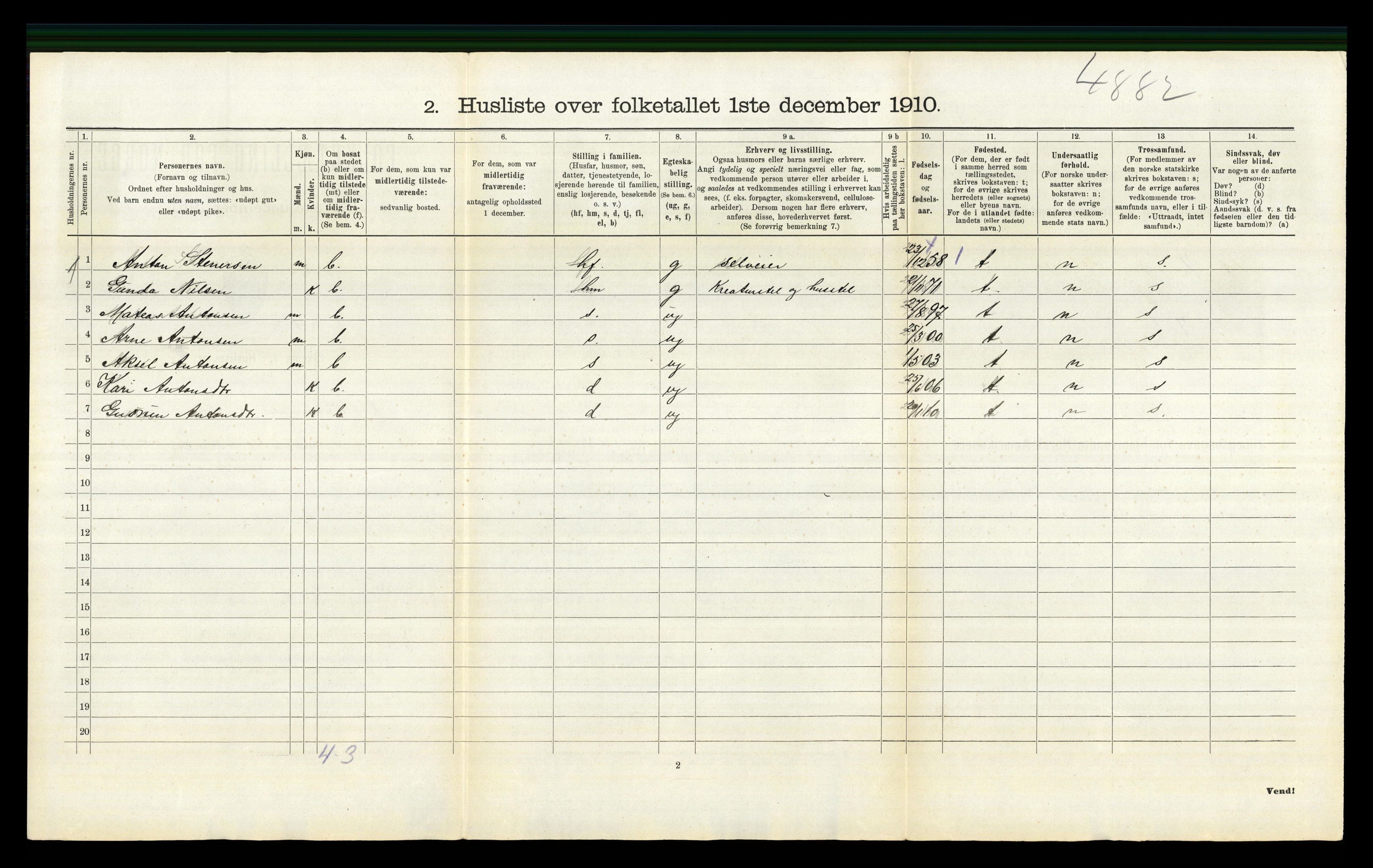 RA, 1910 census for Østre Gausdal, 1910, p. 465