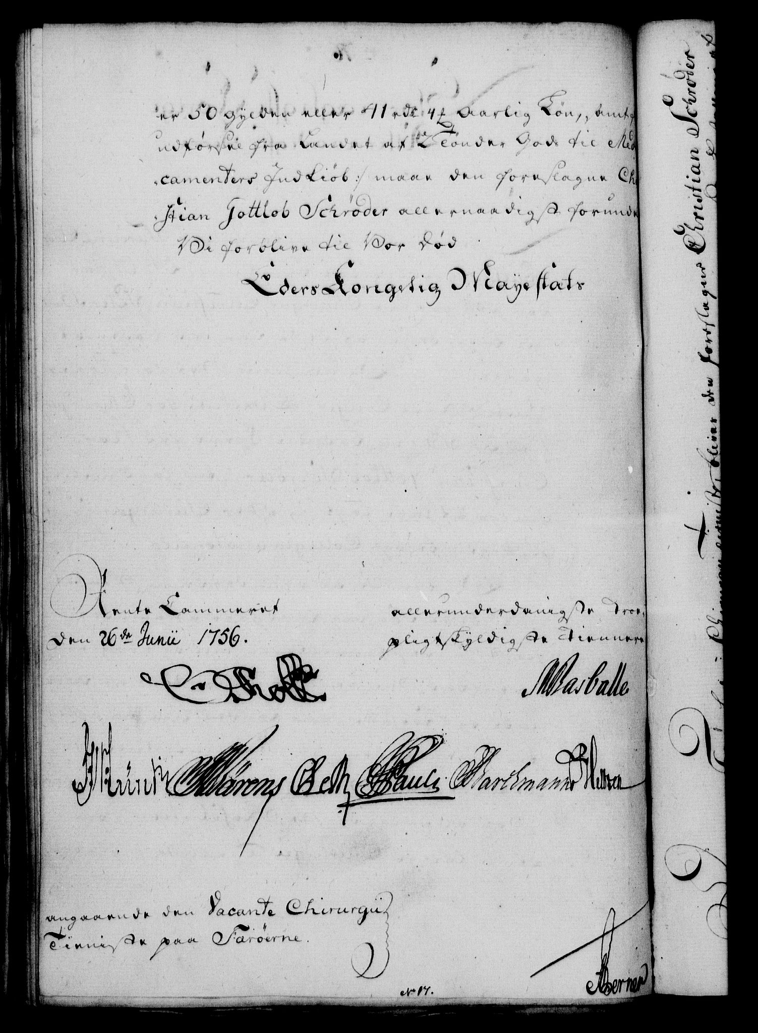 Rentekammeret, Kammerkanselliet, RA/EA-3111/G/Gf/Gfa/L0038: Norsk relasjons- og resolusjonsprotokoll (merket RK 52.38), 1756, p. 381