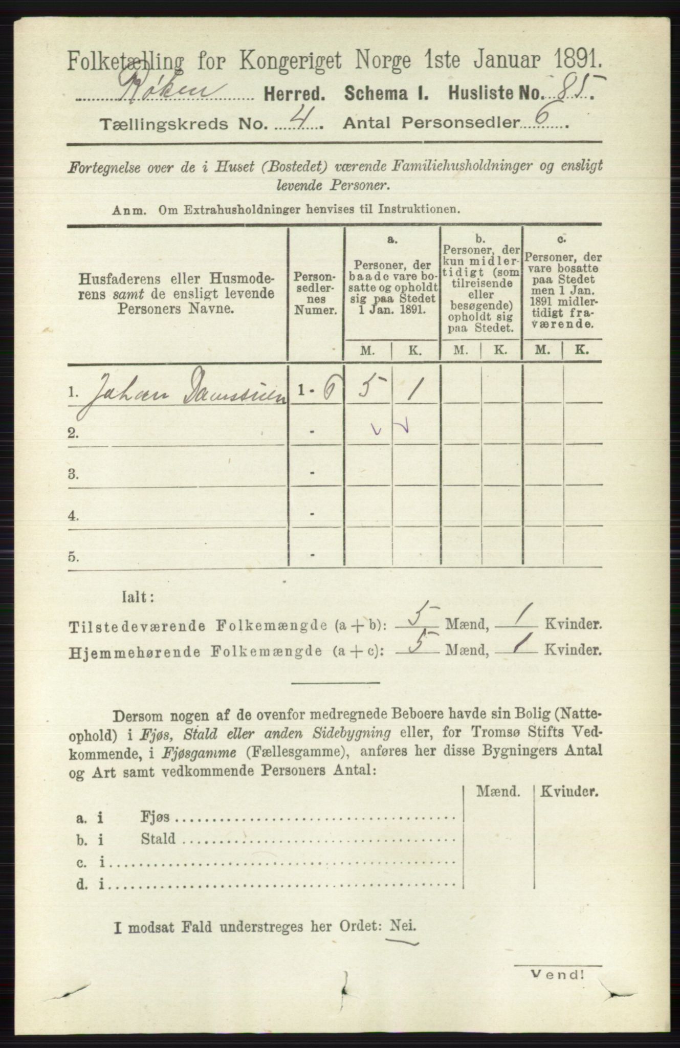 RA, 1891 census for 0627 Røyken, 1891, p. 1818
