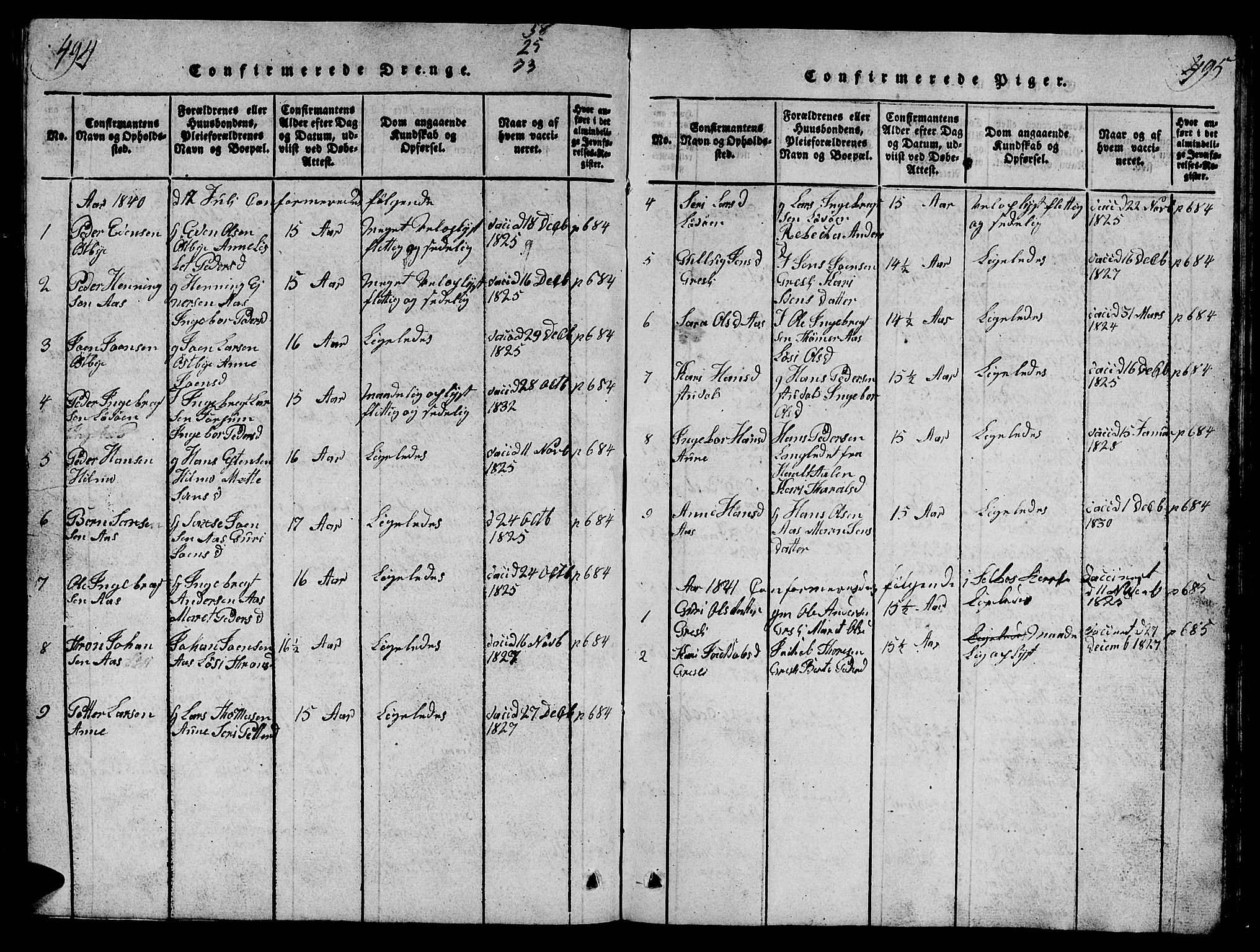 Ministerialprotokoller, klokkerbøker og fødselsregistre - Sør-Trøndelag, AV/SAT-A-1456/698/L1164: Parish register (copy) no. 698C01, 1816-1861, p. 494-495