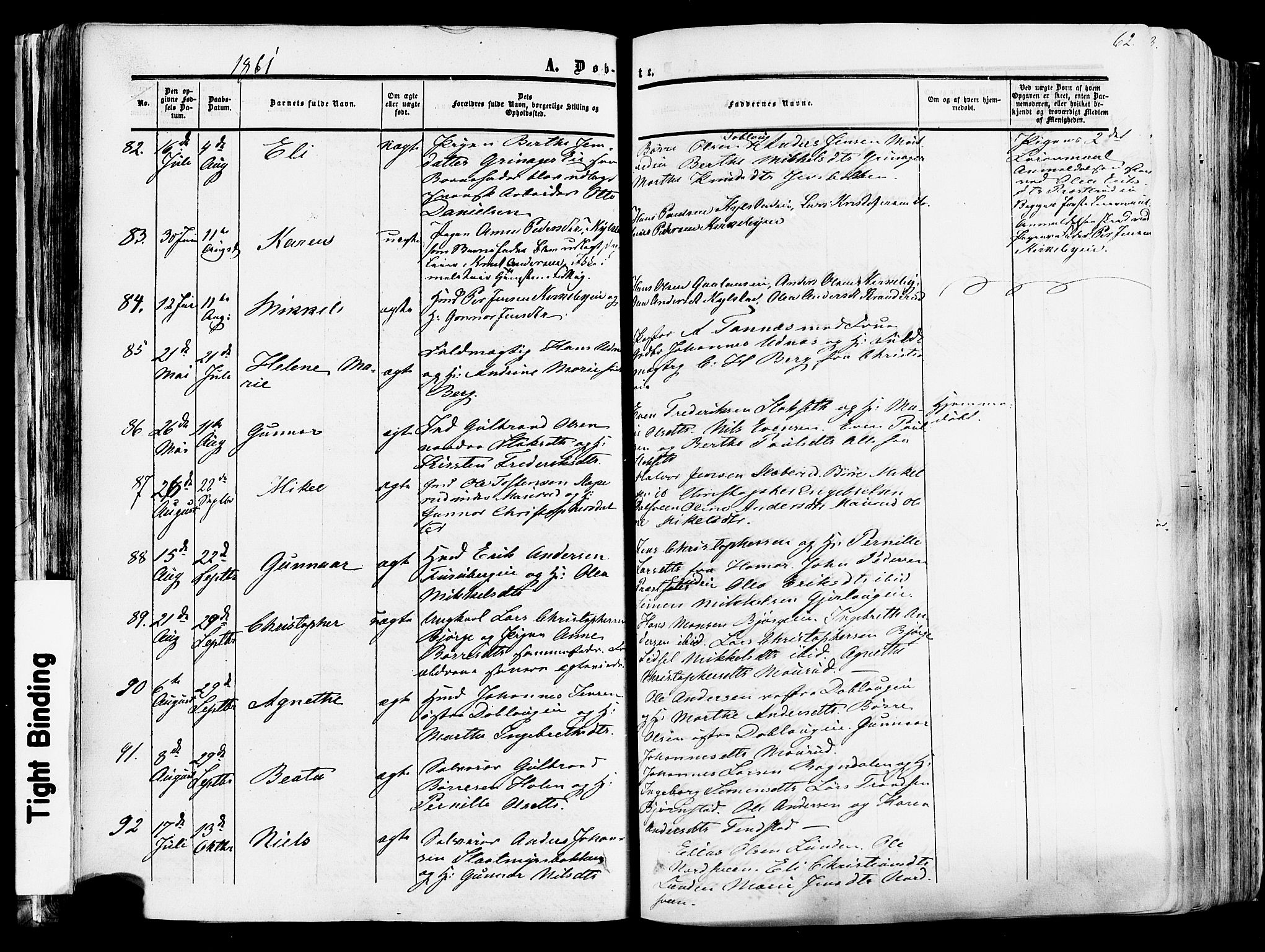 Vang prestekontor, Hedmark, AV/SAH-PREST-008/H/Ha/Haa/L0013: Parish register (official) no. 13, 1855-1879, p. 62