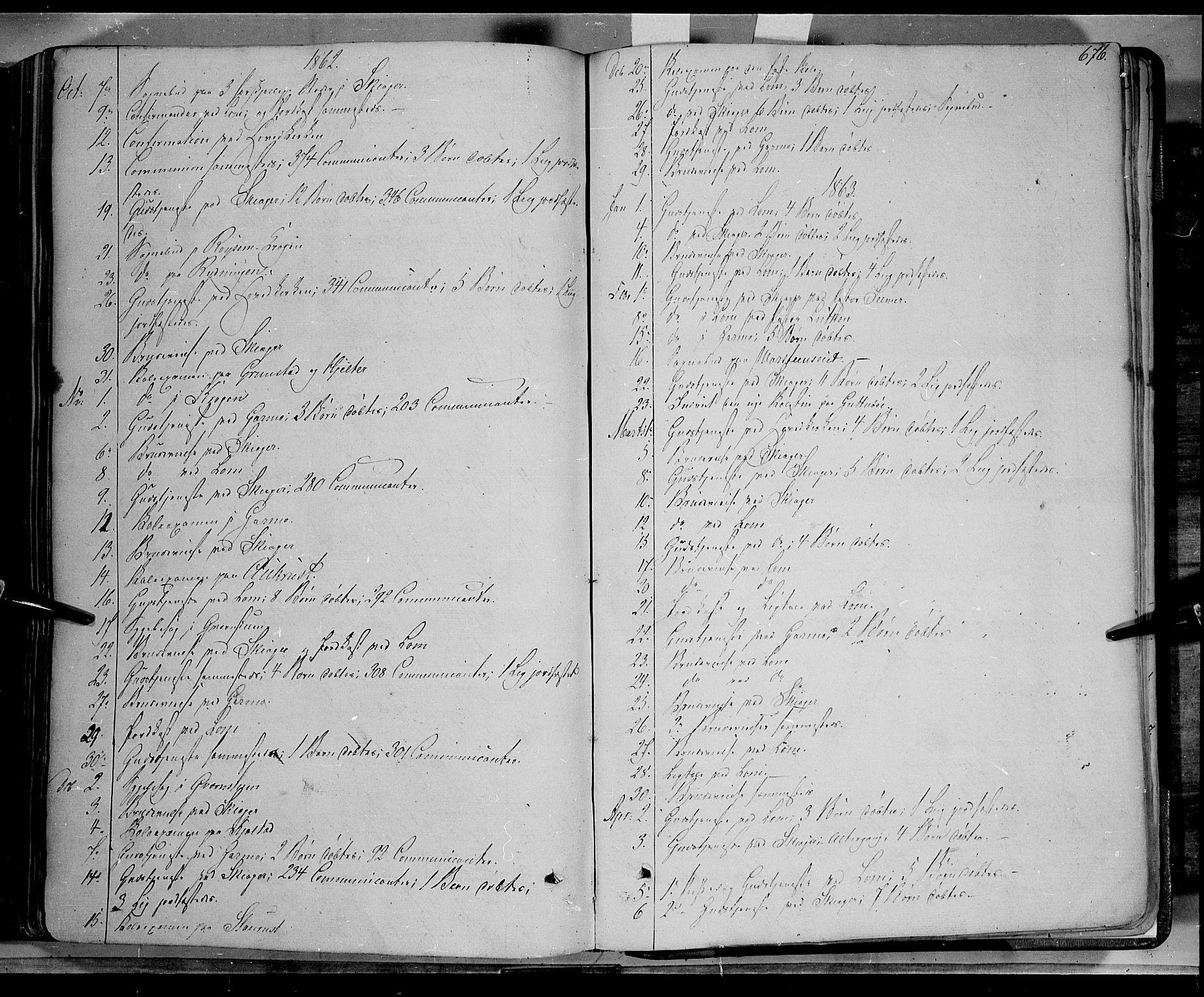 Lom prestekontor, SAH/PREST-070/K/L0006: Parish register (official) no. 6B, 1837-1863, p. 676