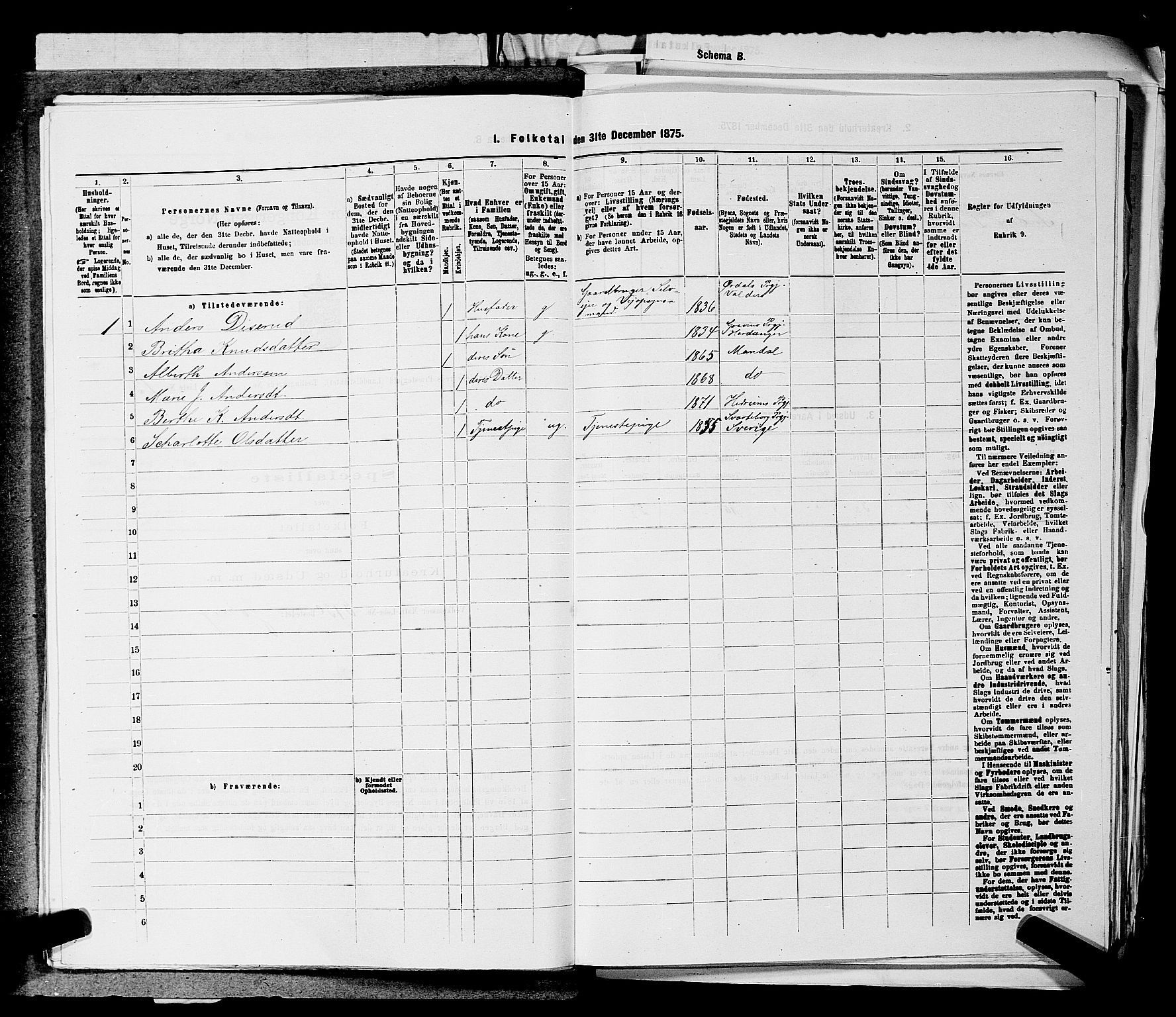 SAKO, 1875 census for 0724L Sandeherred/Sandeherred, 1875, p. 1140