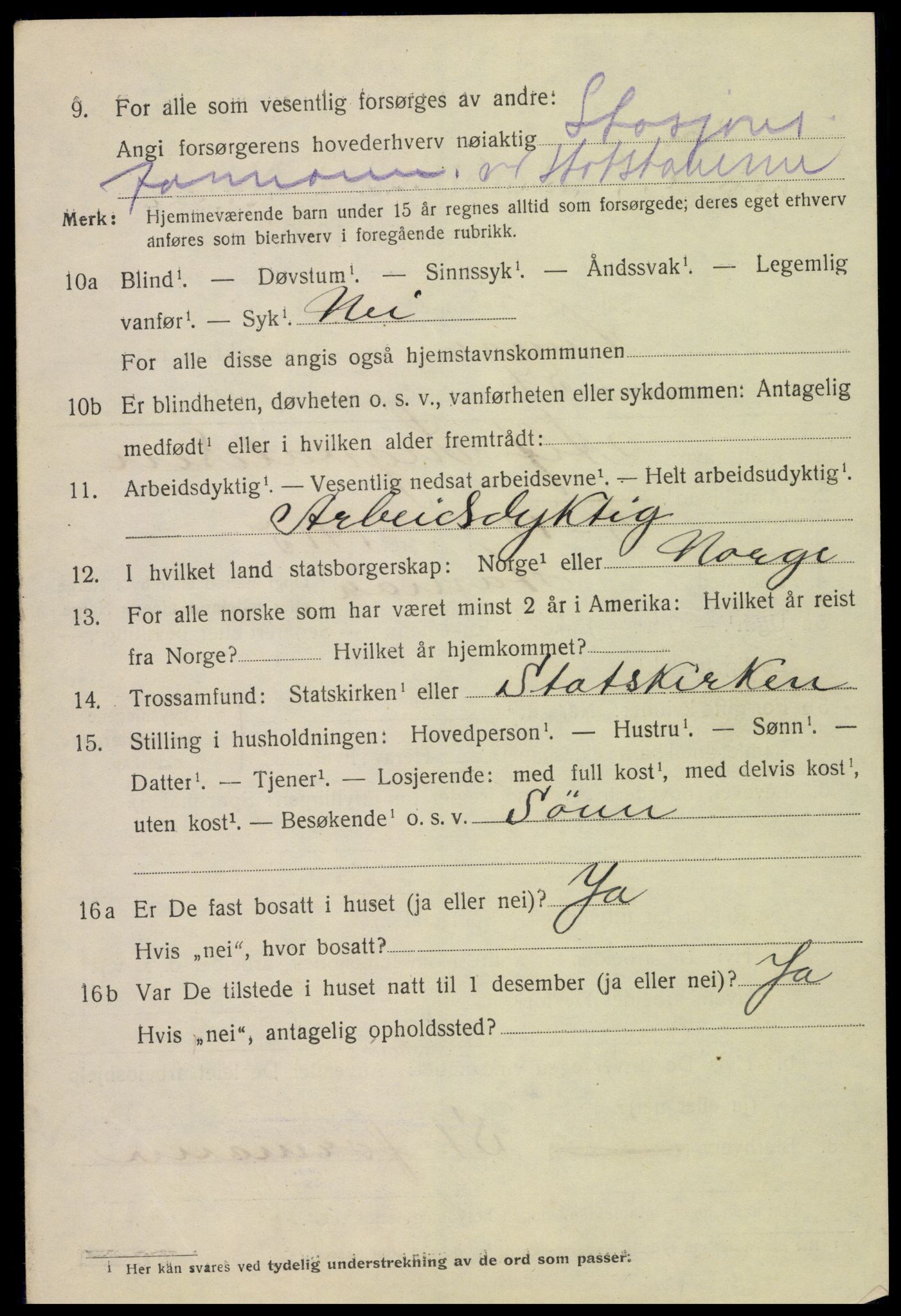 SAH, 1920 census for Hamar, 1920, p. 7792