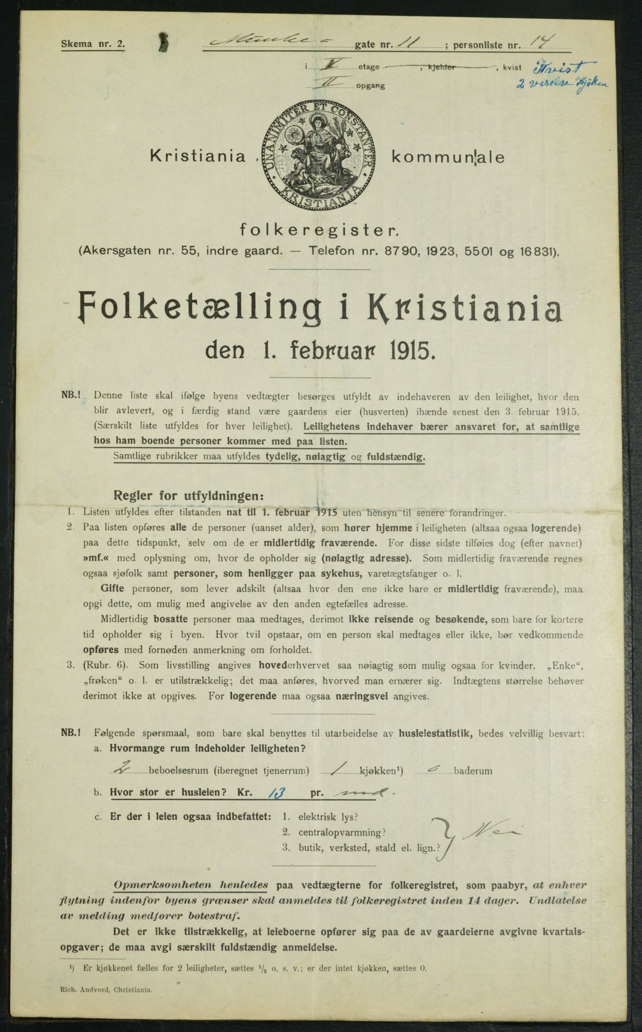 OBA, Municipal Census 1915 for Kristiania, 1915, p. 67546