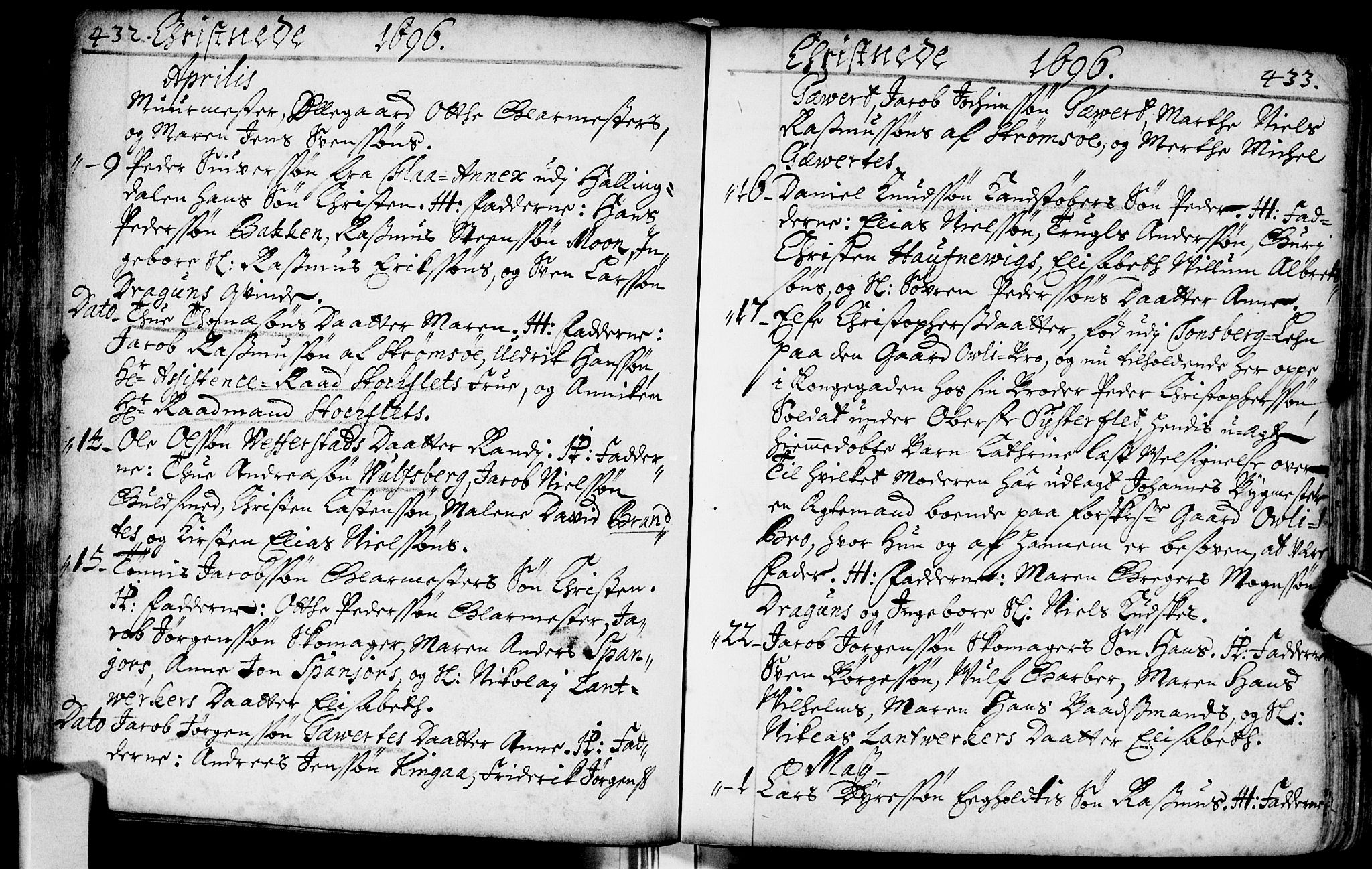 Bragernes kirkebøker, AV/SAKO-A-6/F/Fa/L0002: Parish register (official) no. I 2, 1680-1705, p. 432-433