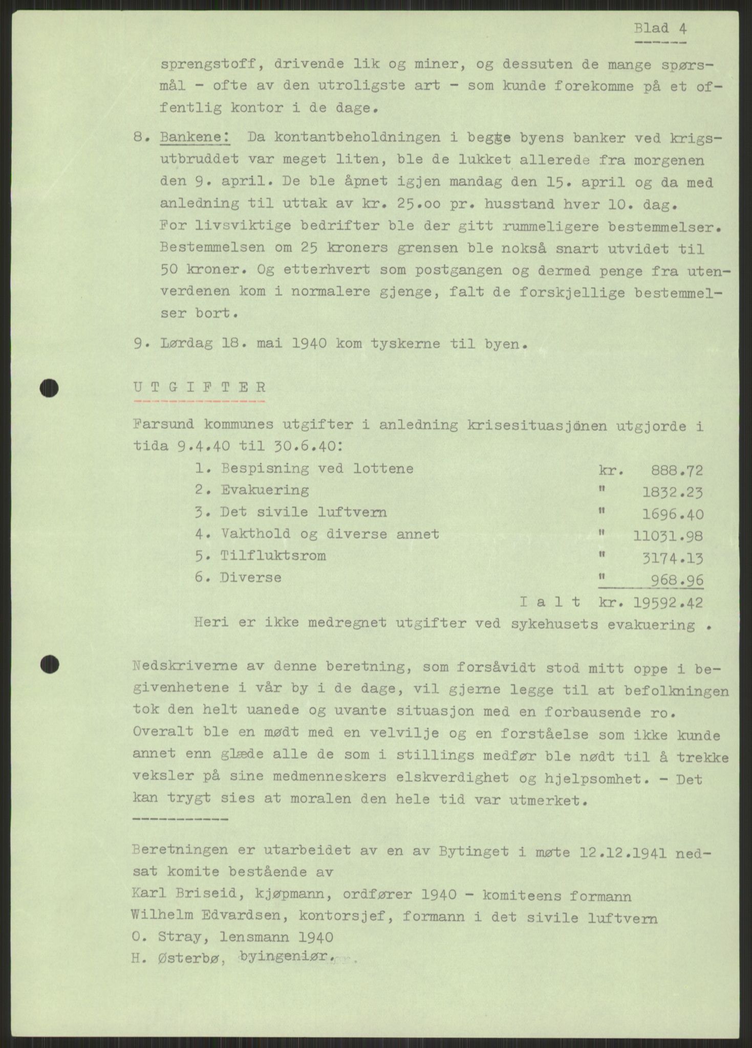 Forsvaret, Forsvarets krigshistoriske avdeling, AV/RA-RAFA-2017/Y/Ya/L0014: II-C-11-31 - Fylkesmenn.  Rapporter om krigsbegivenhetene 1940., 1940, p. 822