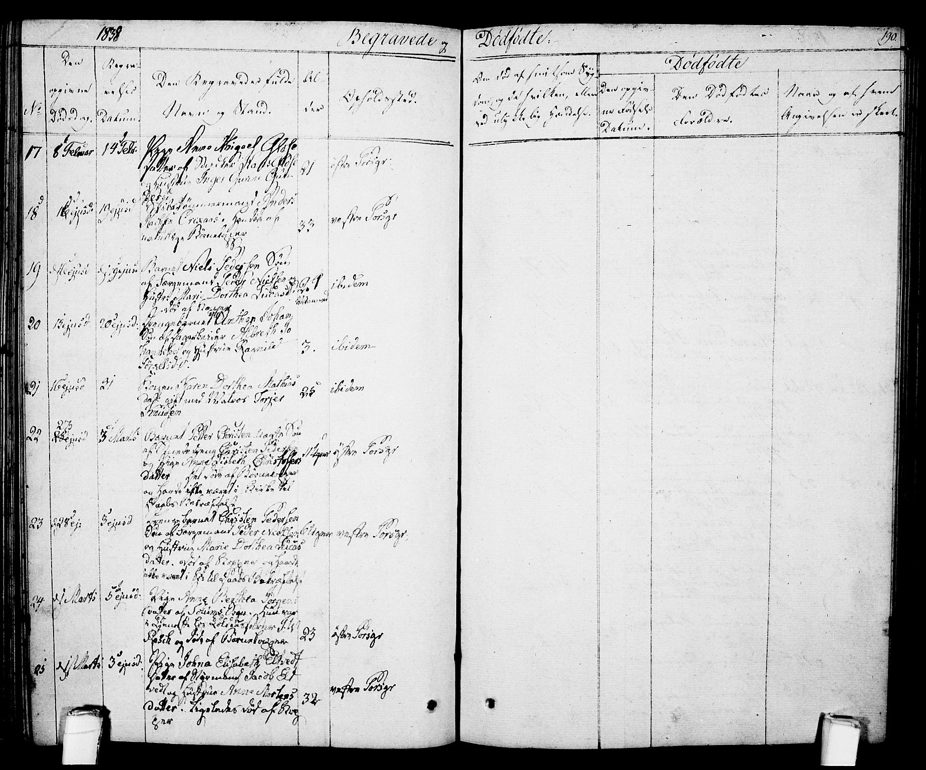 Porsgrunn kirkebøker , SAKO/A-104/F/Fa/L0005: Parish register (official) no. 5, 1828-1840, p. 190