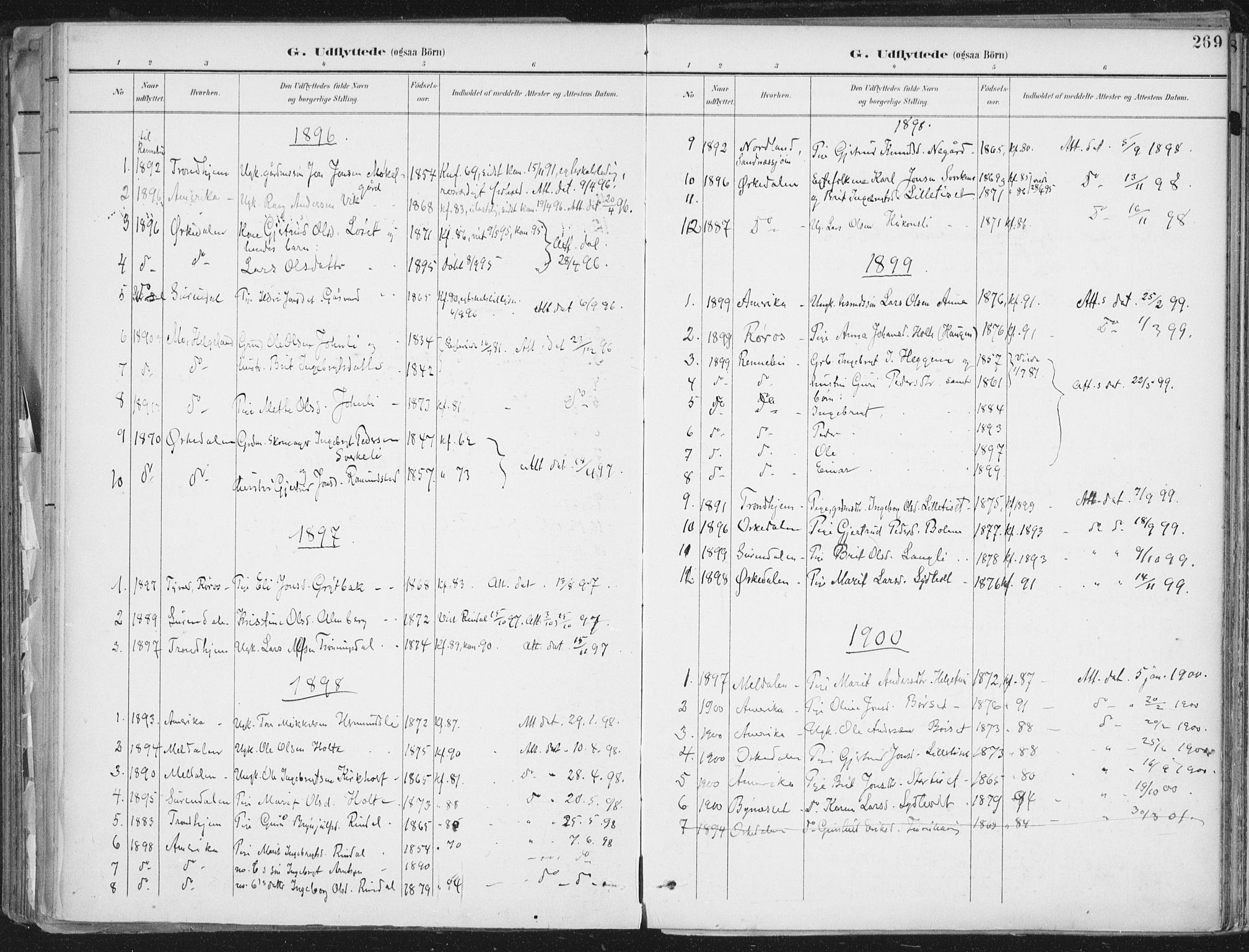 Ministerialprotokoller, klokkerbøker og fødselsregistre - Møre og Romsdal, SAT/A-1454/598/L1072: Parish register (official) no. 598A06, 1896-1910, p. 269