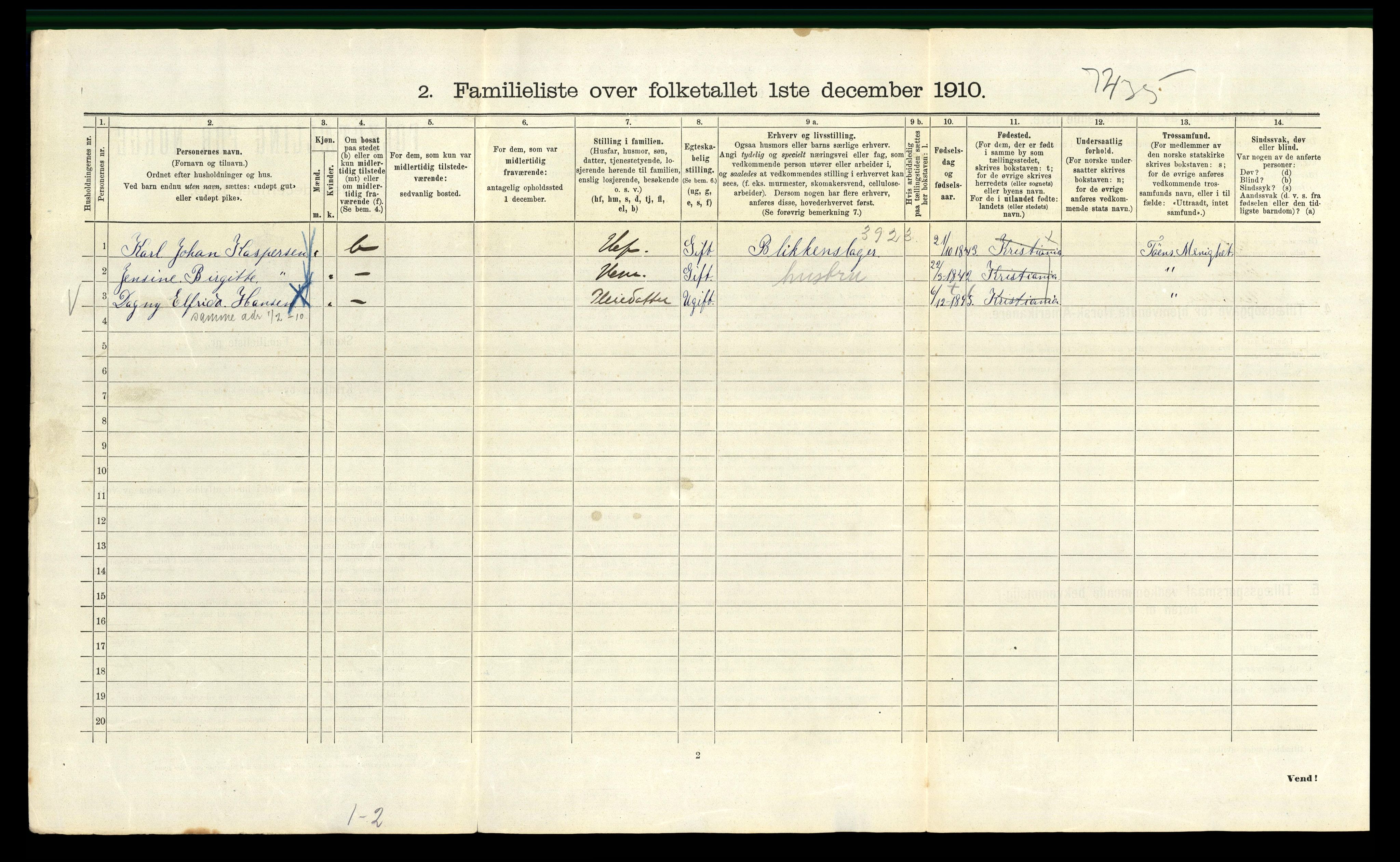 RA, 1910 census for Kristiania, 1910, p. 85214