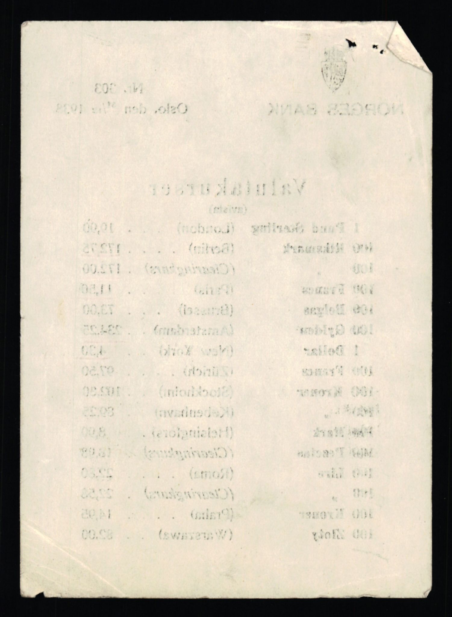 Norges Bank, Statistisk avdeling, AV/RA-S-4063/D/L0171: Sakarkiv, 1925-1953, p. 1400