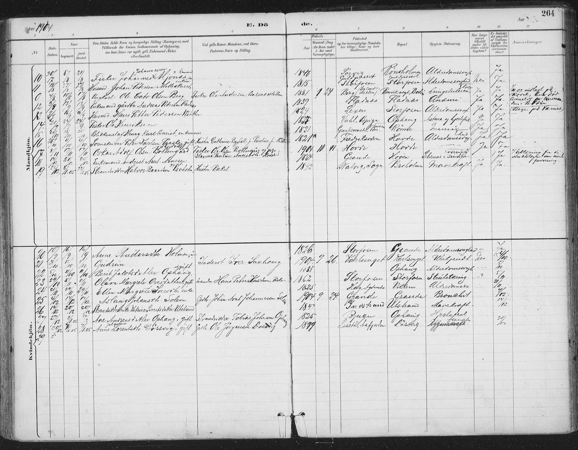 Ministerialprotokoller, klokkerbøker og fødselsregistre - Sør-Trøndelag, AV/SAT-A-1456/659/L0743: Parish register (official) no. 659A13, 1893-1910, p. 264