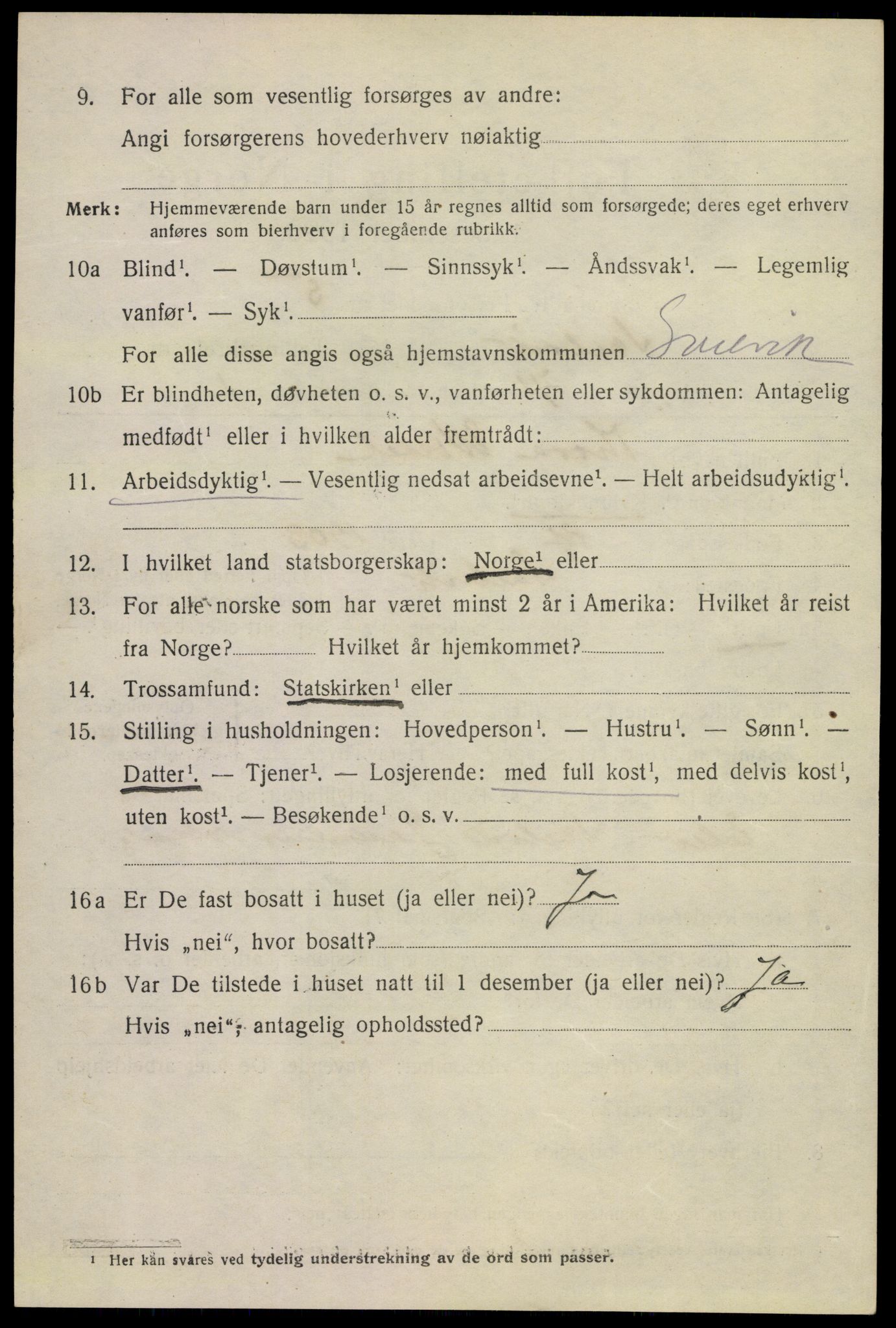 SAKO, 1920 census for Svelvik, 1920, p. 3138