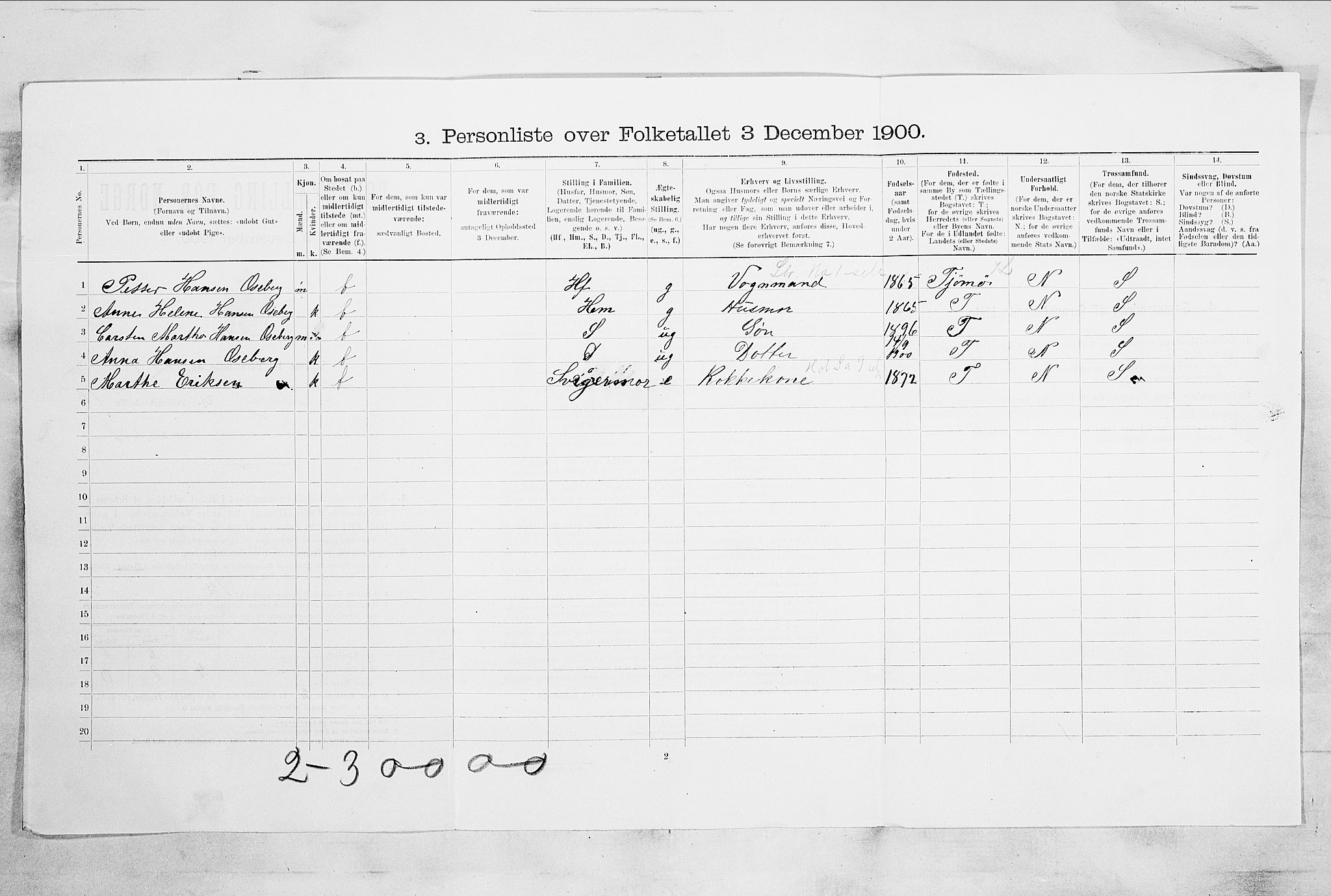 RA, 1900 census for Tønsberg, 1900, p. 2428