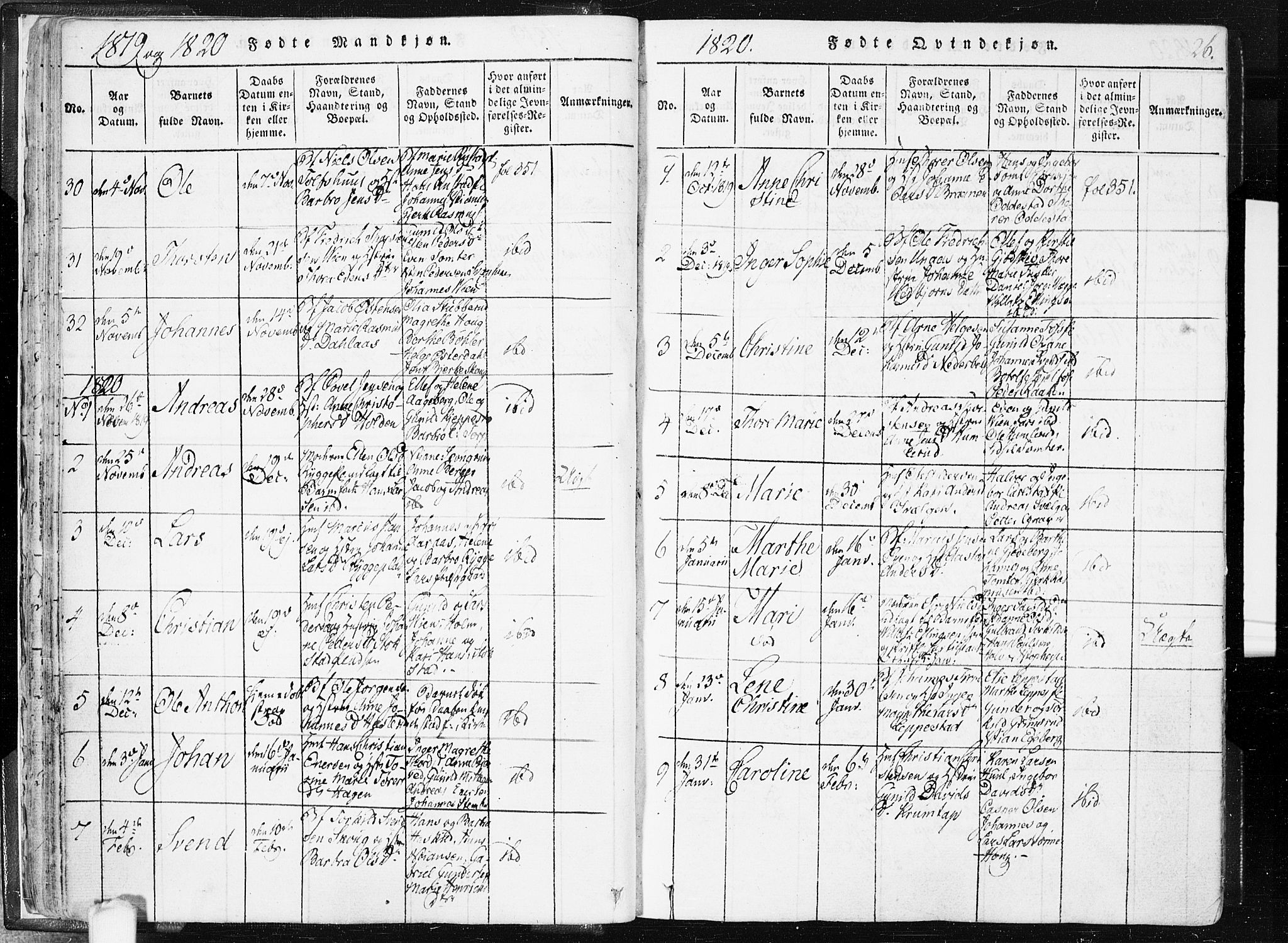 Hobøl prestekontor Kirkebøker, AV/SAO-A-2002/F/Fa/L0002: Parish register (official) no. I 2, 1814-1841, p. 26