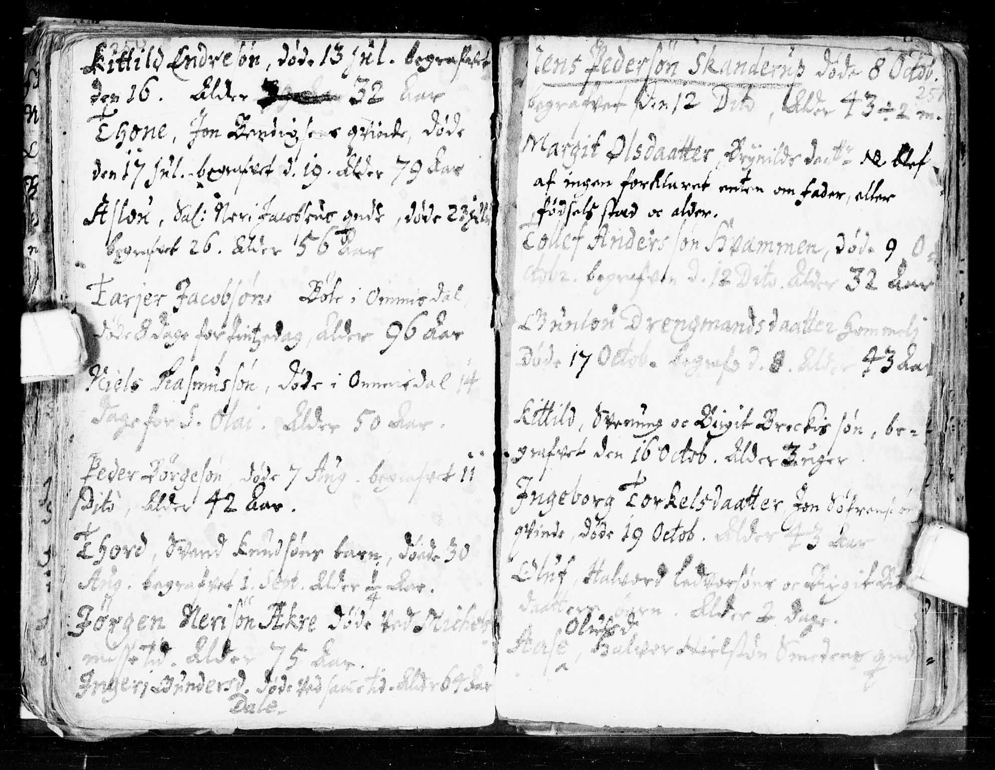 Seljord kirkebøker, AV/SAKO-A-20/F/Fa/L0002: Parish register (official) no. I 2, 1689-1713, p. 250-251