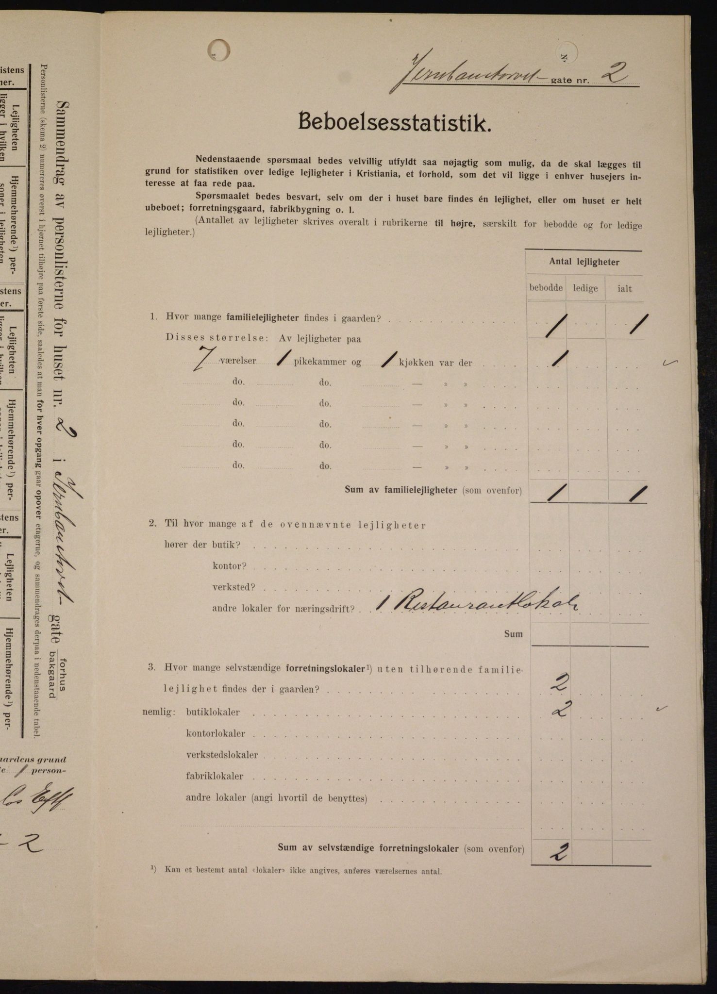 OBA, Municipal Census 1909 for Kristiania, 1909, p. 42850