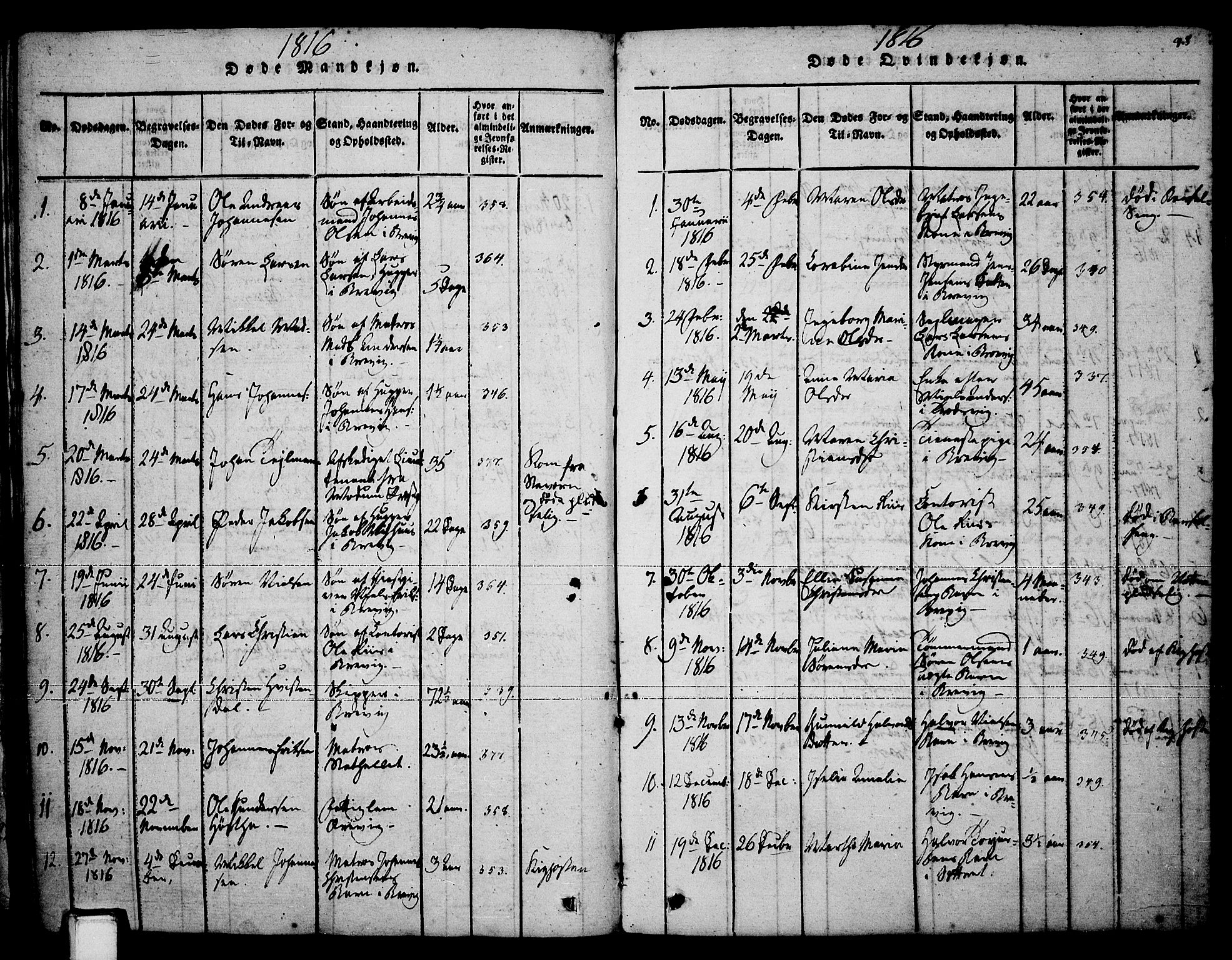 Brevik kirkebøker, SAKO/A-255/F/Fa/L0004: Parish register (official) no. 4, 1814-1846, p. 98