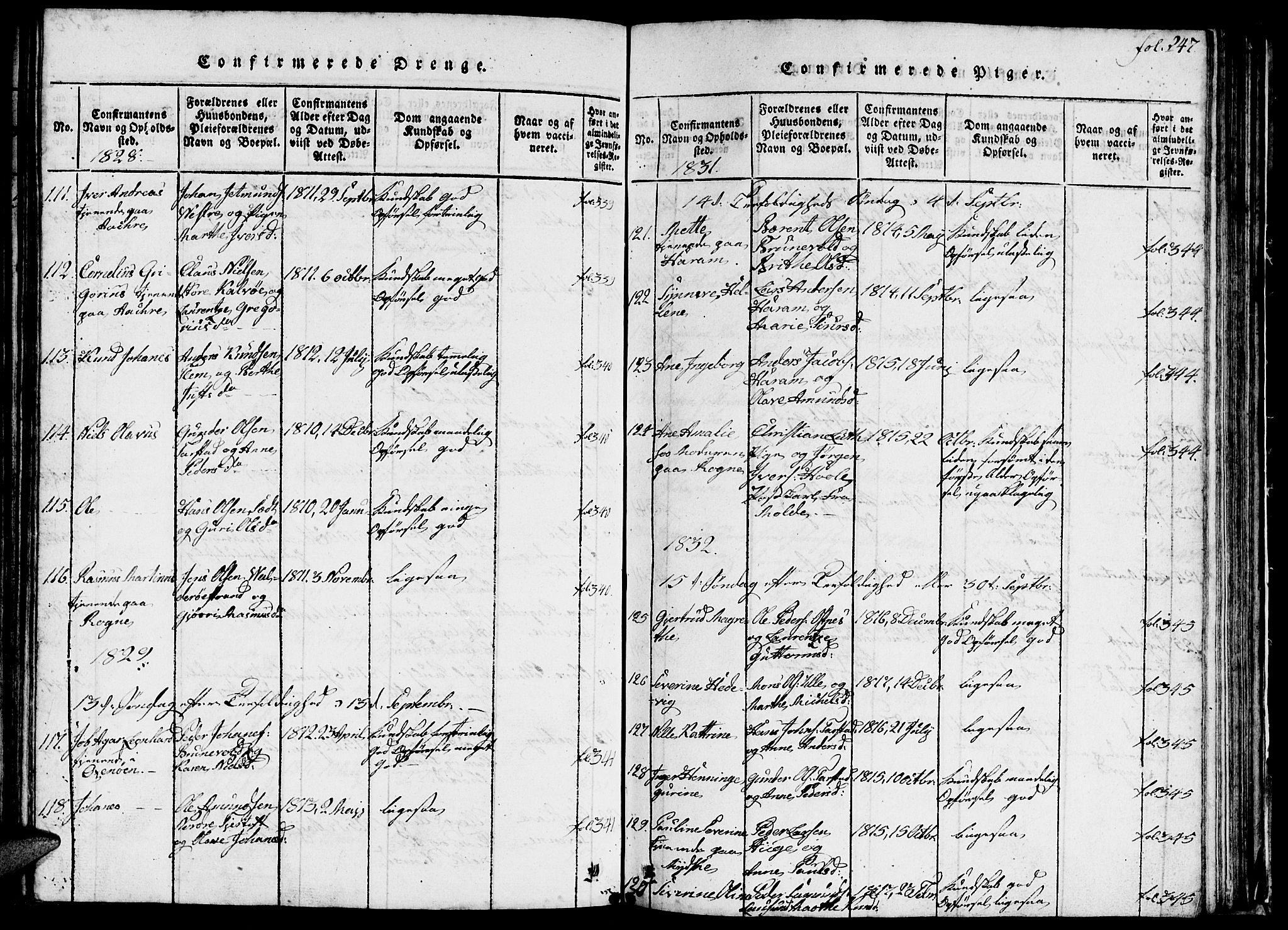 Ministerialprotokoller, klokkerbøker og fødselsregistre - Møre og Romsdal, AV/SAT-A-1454/536/L0506: Parish register (copy) no. 536C01, 1818-1859, p. 247