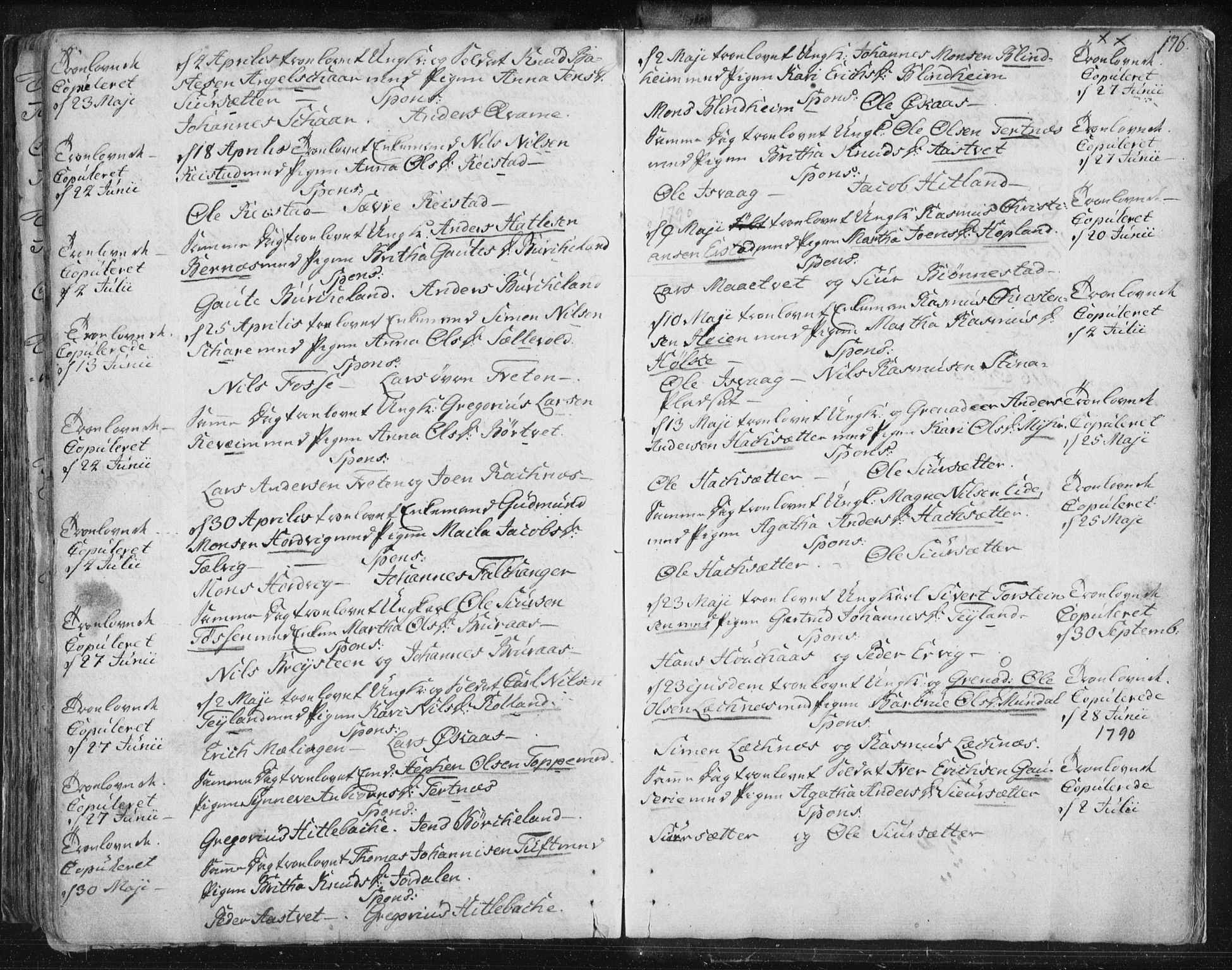 Hamre sokneprestembete, AV/SAB-A-75501/H/Ha/Haa/Haaa/L0008: Parish register (official) no. A 8, 1778-1804, p. 176