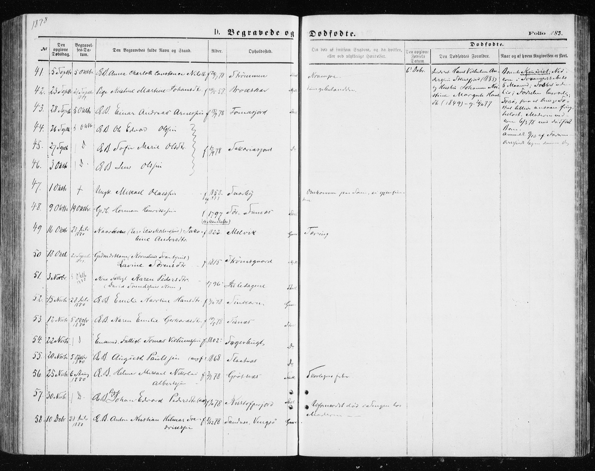 Tromsøysund sokneprestkontor, SATØ/S-1304/G/Ga/L0003kirke: Parish register (official) no. 3, 1875-1880, p. 183