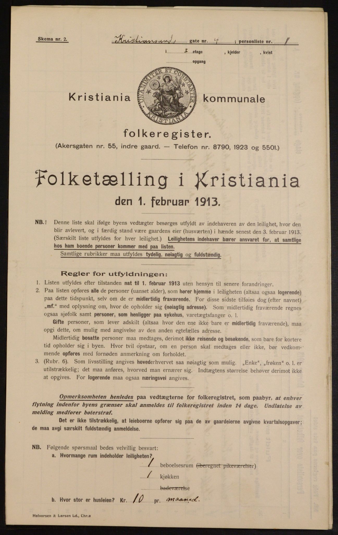 OBA, Municipal Census 1913 for Kristiania, 1913, p. 53963