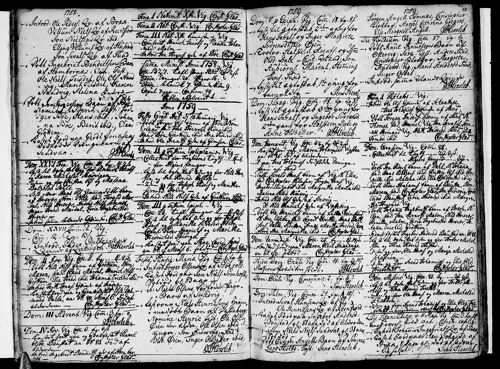 Ministerialprotokoller, klokkerbøker og fødselsregistre - Nordland, SAT/A-1459/812/L0173: Parish register (official) no. 812A02, 1752-1800, p. 17