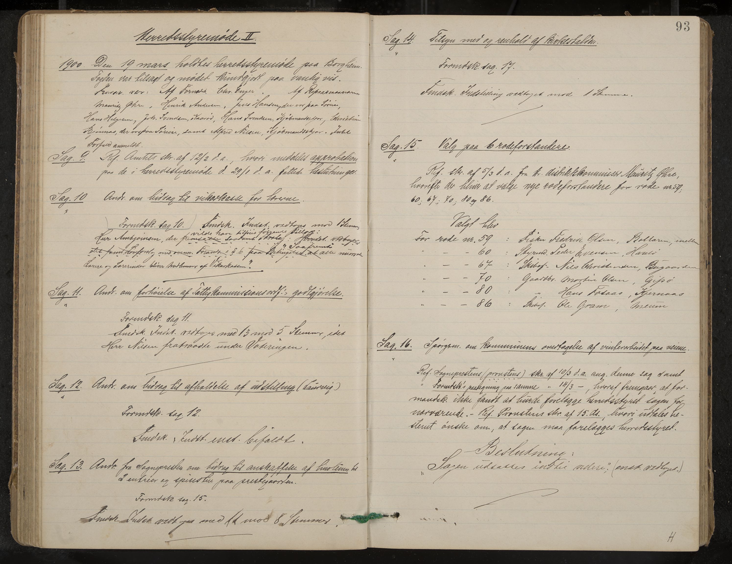 Nøtterøy formannskap og sentraladministrasjon, IKAK/0722021-1/A/Aa/L0005: Møtebok med register, 1896-1905, p. 93