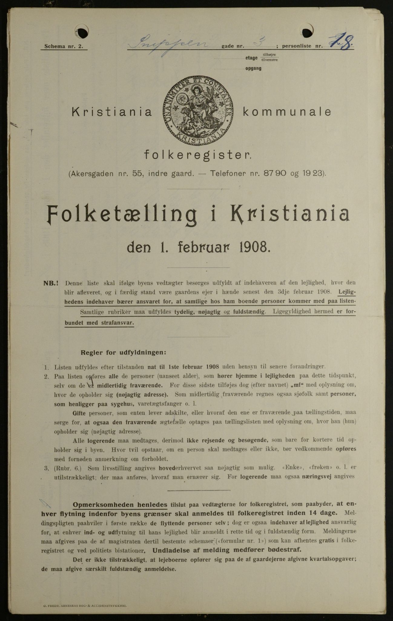 OBA, Municipal Census 1908 for Kristiania, 1908, p. 88185