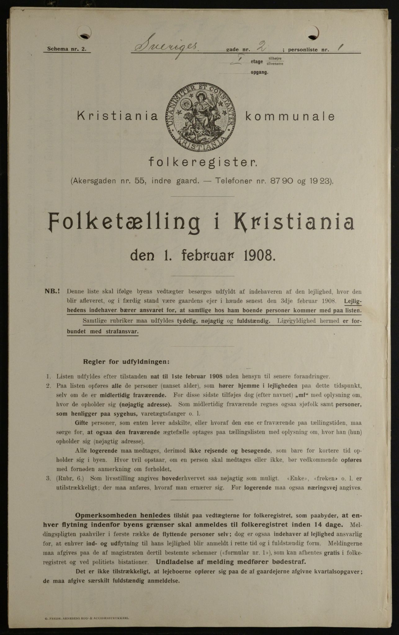 OBA, Municipal Census 1908 for Kristiania, 1908, p. 95118