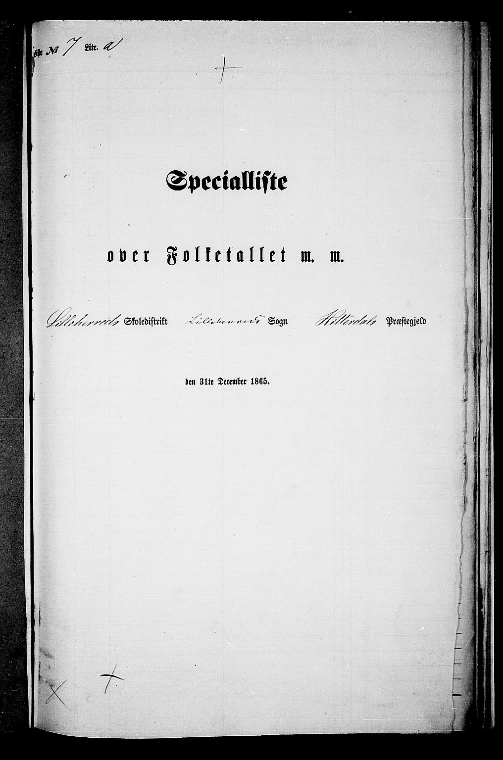 RA, 1865 census for Heddal, 1865, p. 127