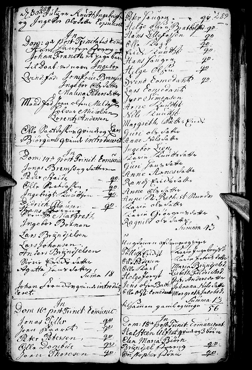 Kvikne prestekontor, SAH/PREST-064/H/Ha/Haa/L0001: Parish register (official) no. 1, 1740-1756, p. 288-289