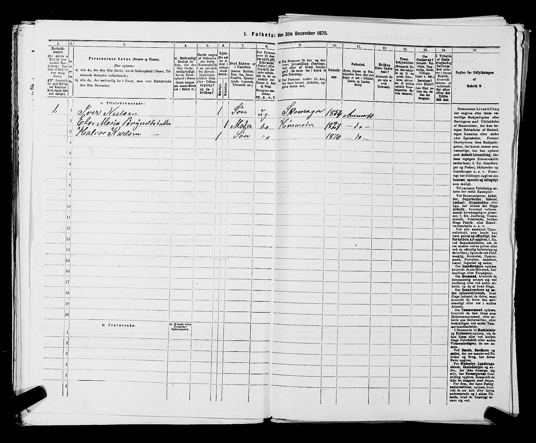 RA, 1875 census for 0118P Aremark, 1875, p. 991