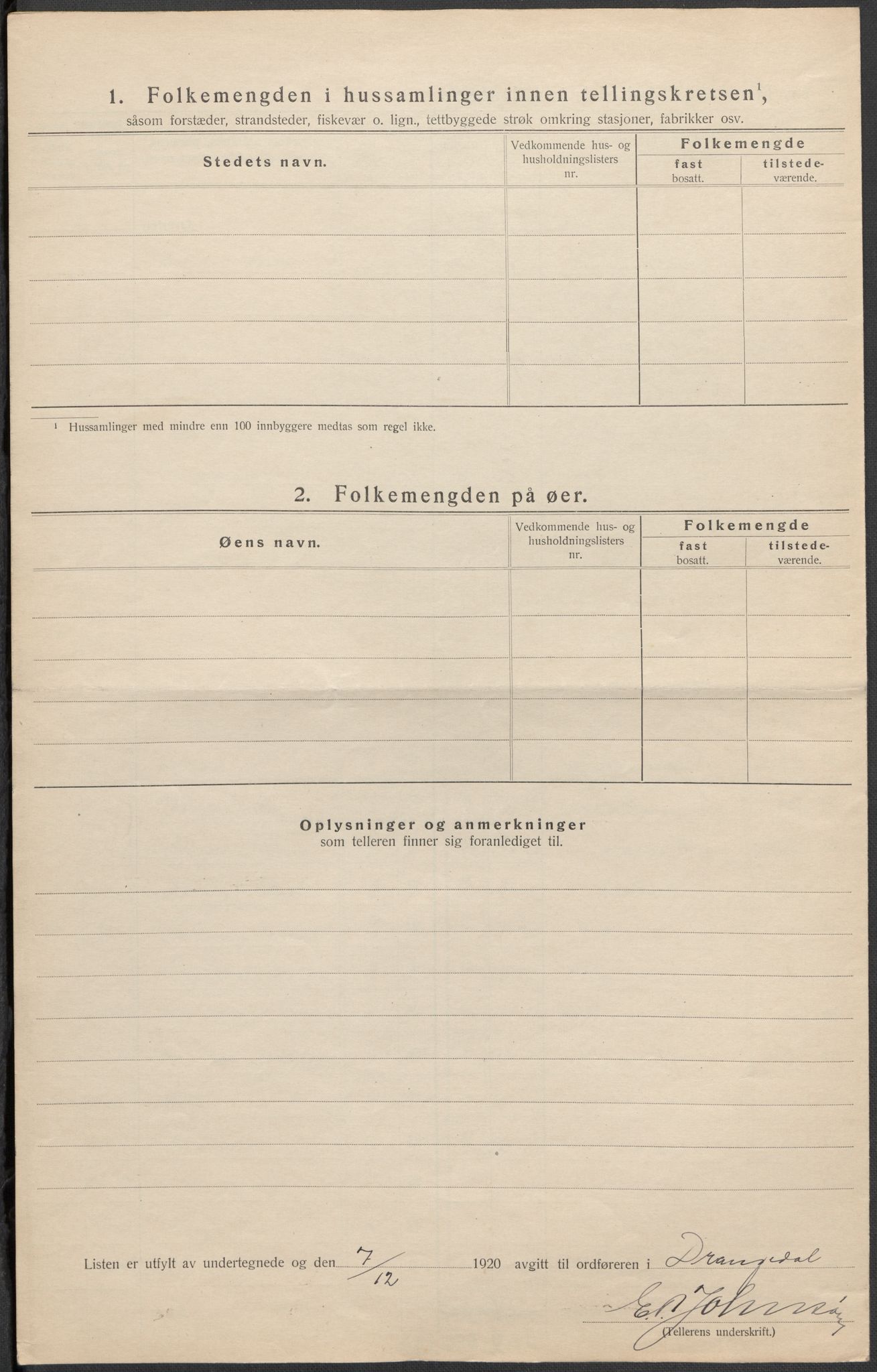 SAKO, 1920 census for Drangedal, 1920, p. 67