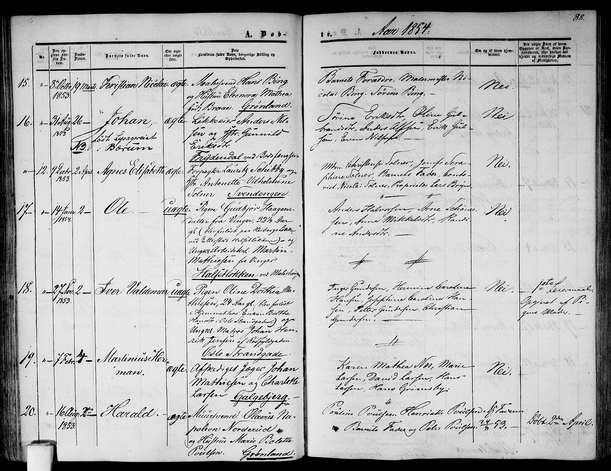 Gamlebyen prestekontor Kirkebøker, AV/SAO-A-10884/F/Fa/L0004: Parish register (official) no. 4, 1850-1857, p. 88