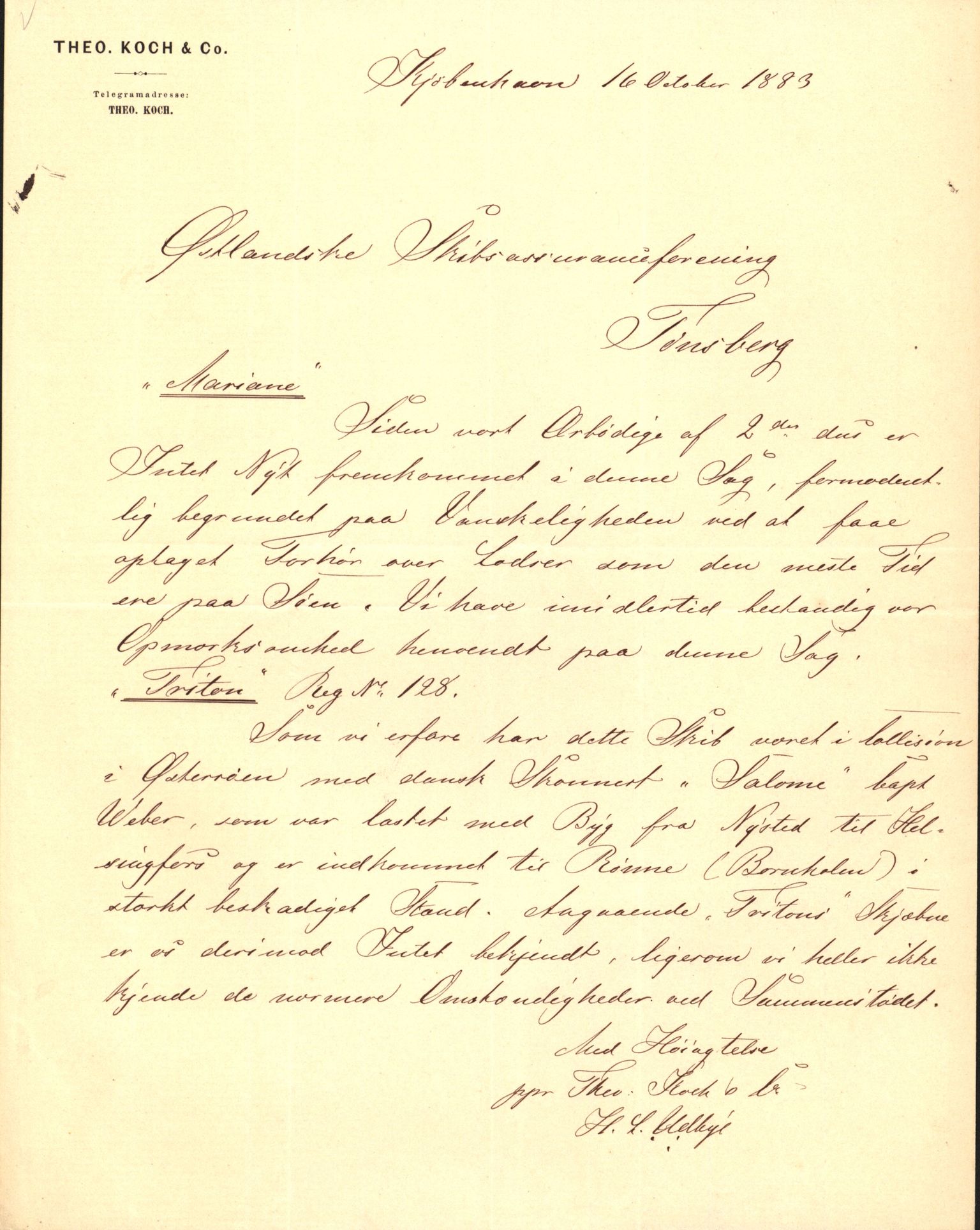 Pa 63 - Østlandske skibsassuranceforening, VEMU/A-1079/G/Ga/L0016/0003: Havaridokumenter / Triton, Bervadors Held, Anastasia, Amicitia, 1883, p. 47