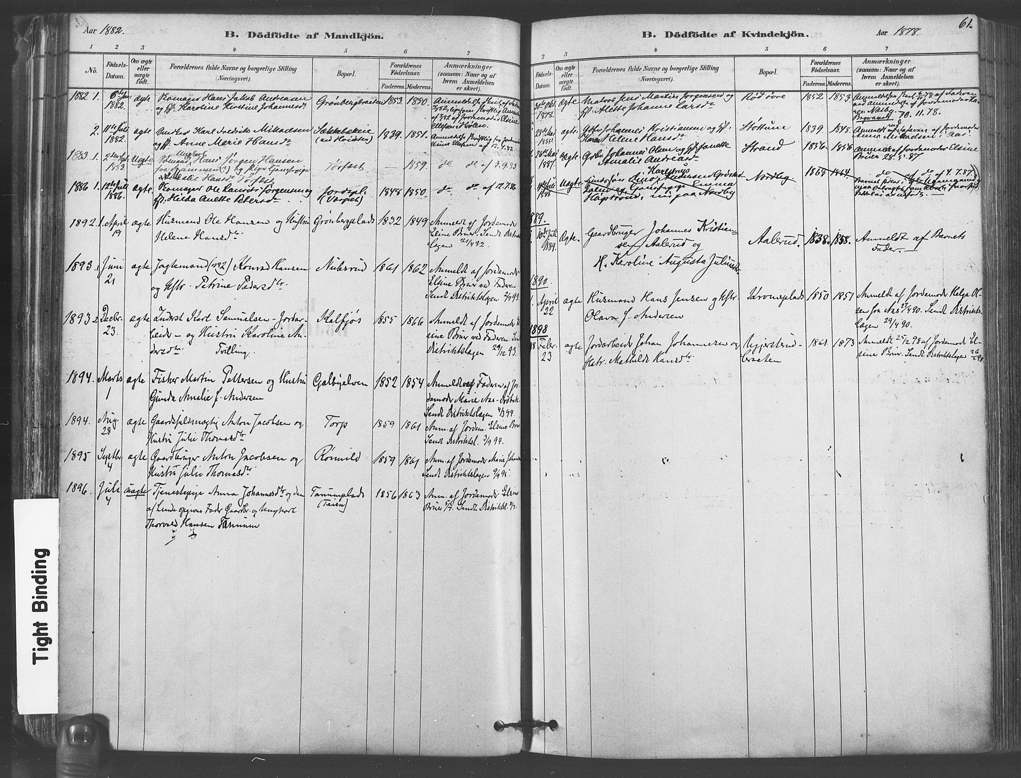 Vestby prestekontor Kirkebøker, AV/SAO-A-10893/F/Fa/L0009: Parish register (official) no. I 9, 1878-1900, p. 61