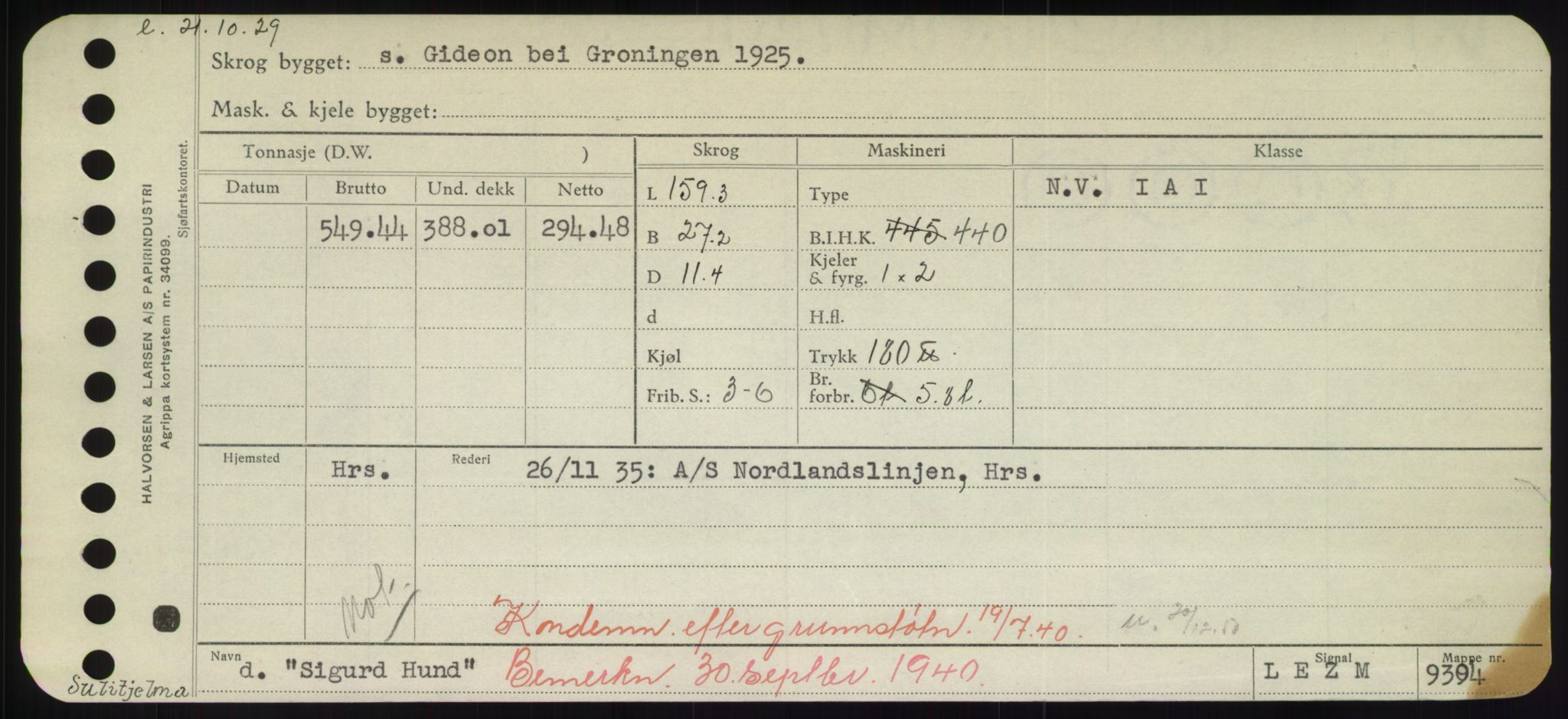 Sjøfartsdirektoratet med forløpere, Skipsmålingen, RA/S-1627/H/Hd/L0033: Fartøy, Sevi-Sjø, p. 107