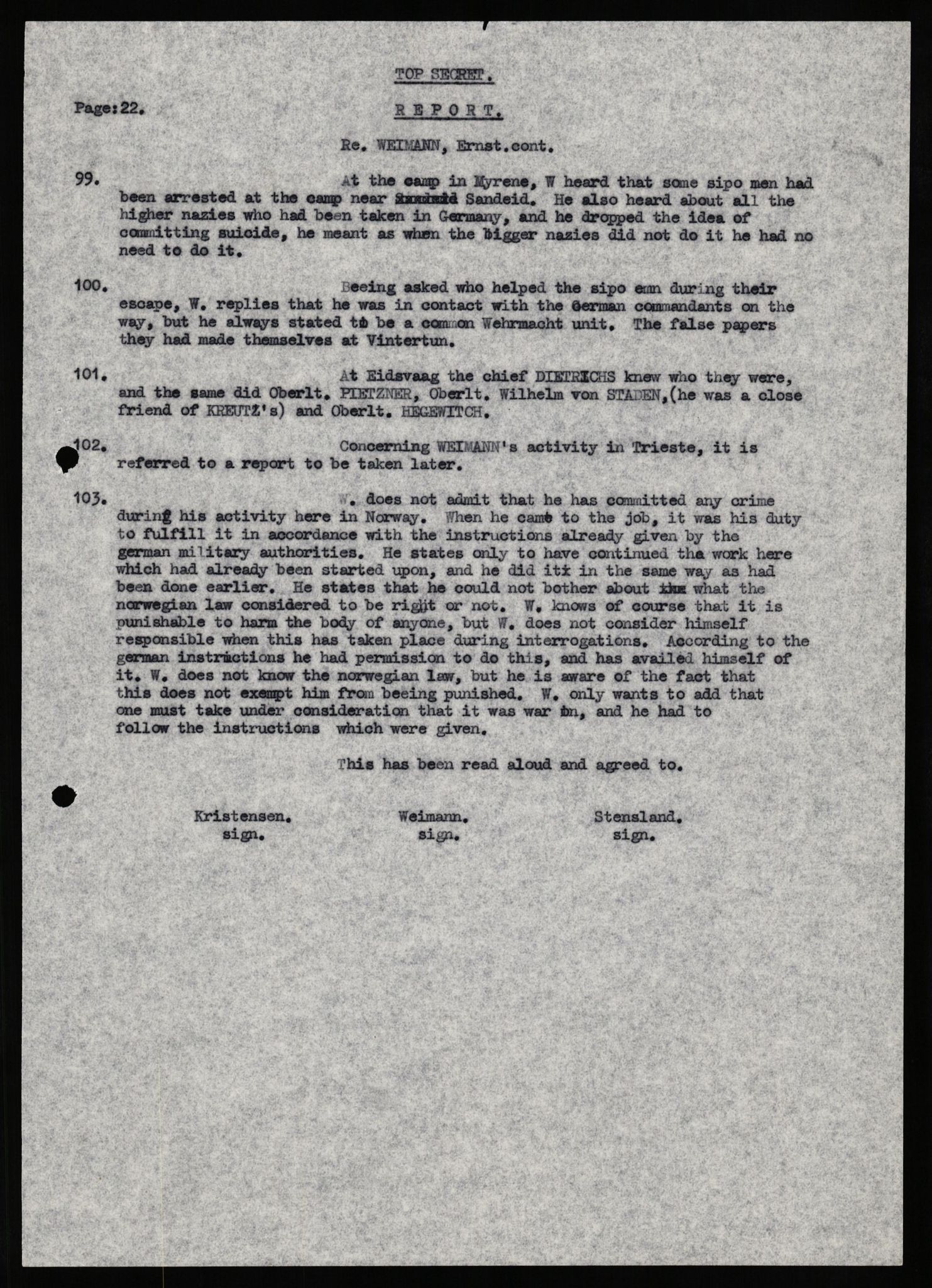 Forsvaret, Forsvarets overkommando II, RA/RAFA-3915/D/Db/L0035: CI Questionaires. Tyske okkupasjonsstyrker i Norge. Tyskere., 1945-1946, p. 187