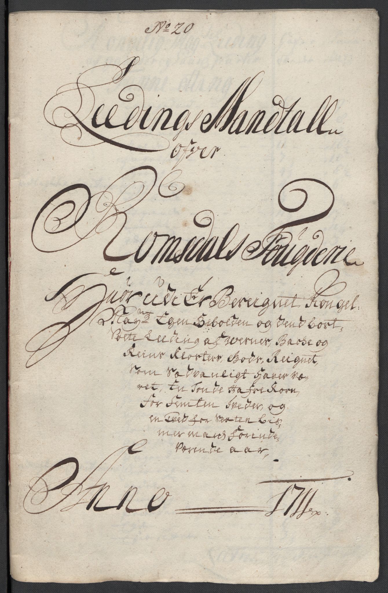 Rentekammeret inntil 1814, Reviderte regnskaper, Fogderegnskap, RA/EA-4092/R55/L3660: Fogderegnskap Romsdal, 1711, p. 358