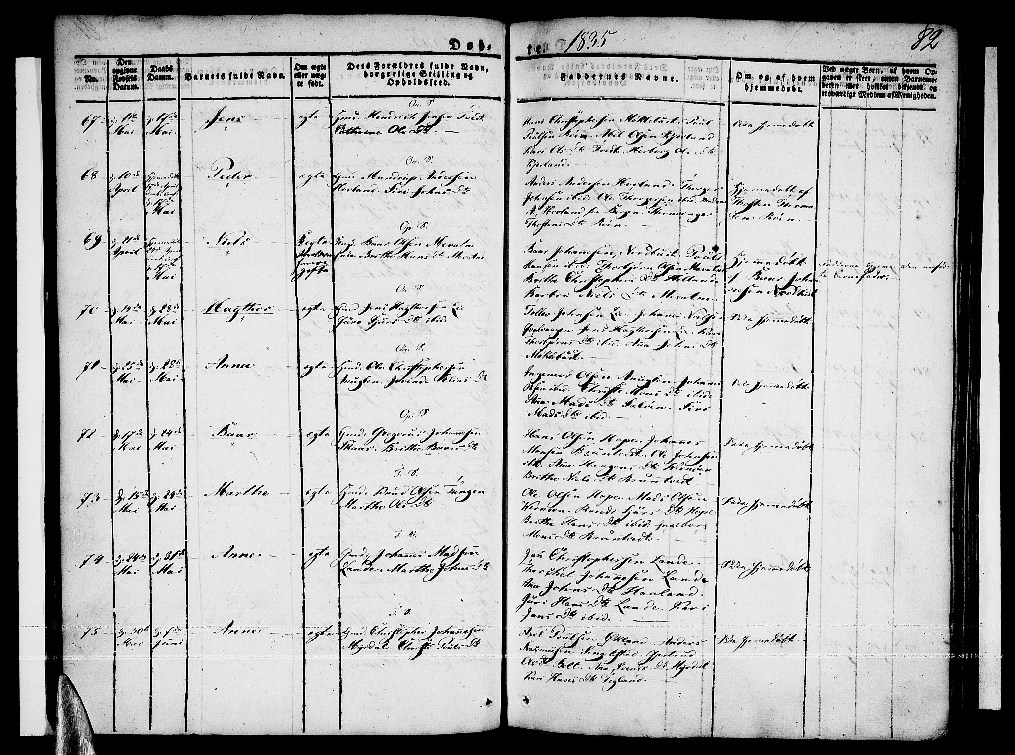 Tysnes sokneprestembete, AV/SAB-A-78601/H/Haa: Parish register (official) no. A 8, 1826-1837, p. 82