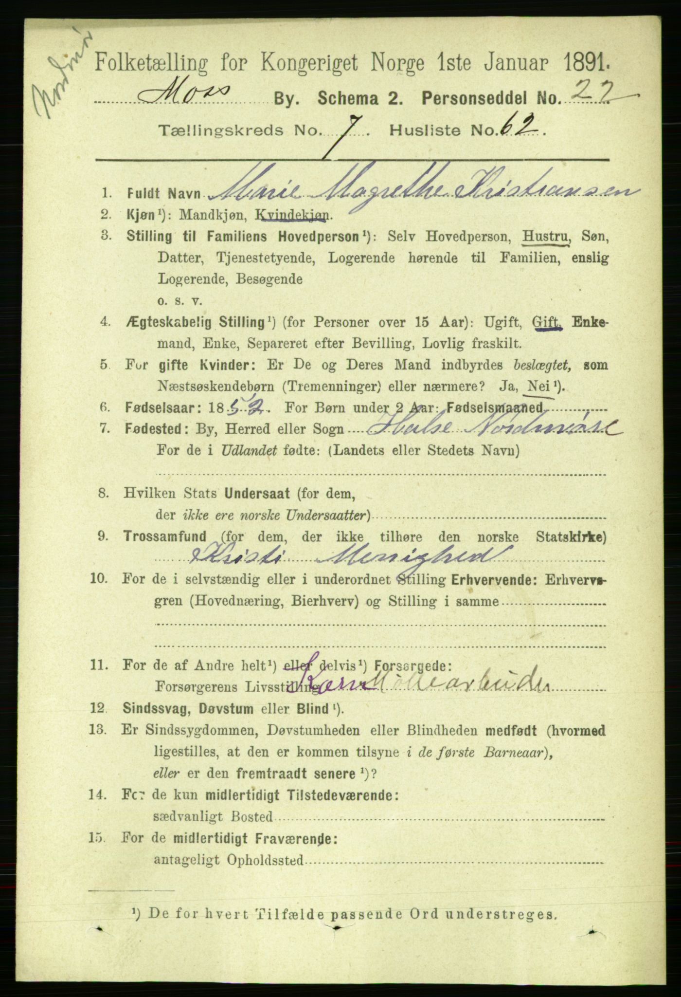 RA, 1891 census for 0104 Moss, 1891, p. 4232