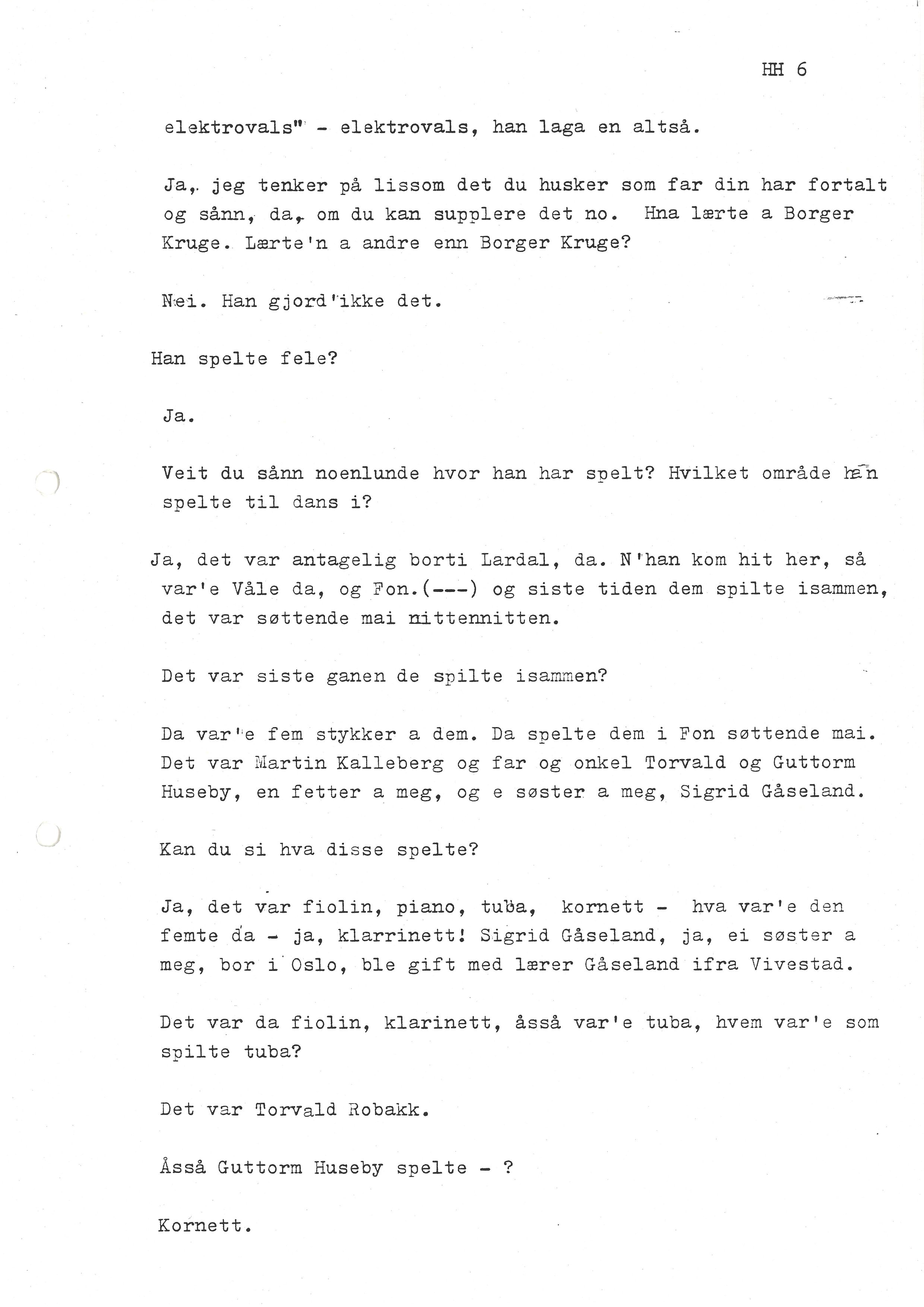 Sa 16 - Folkemusikk fra Vestfold, Gjerdesamlingen, VEMU/A-1868/I/L0001: Informantregister med intervjunedtegnelser, 1979-1986