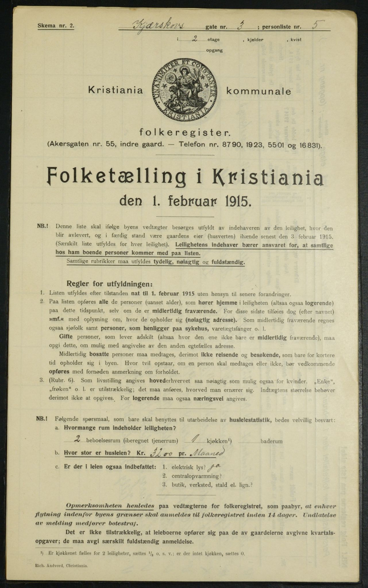 OBA, Municipal Census 1915 for Kristiania, 1915, p. 48953