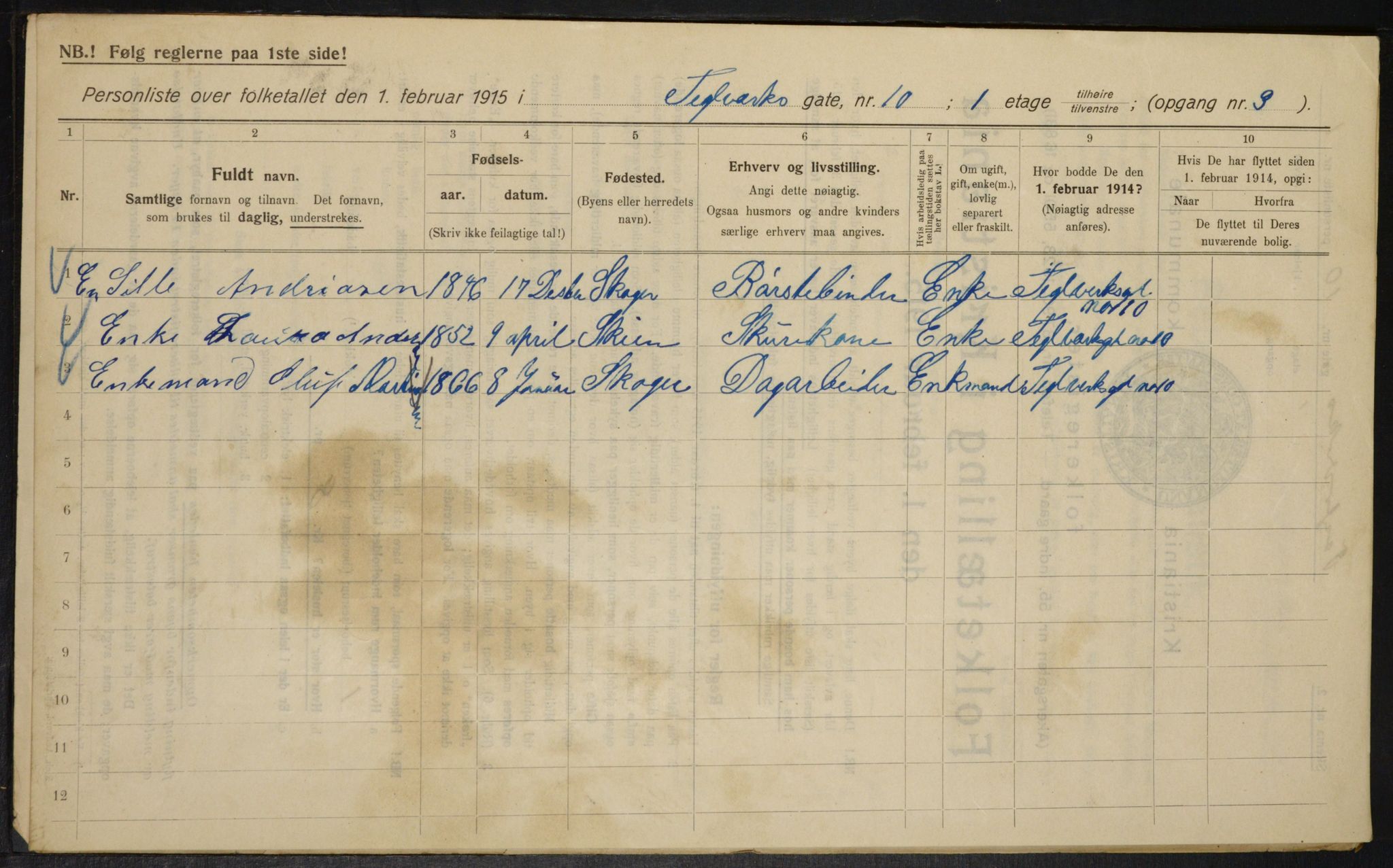 OBA, Municipal Census 1915 for Kristiania, 1915, p. 107773