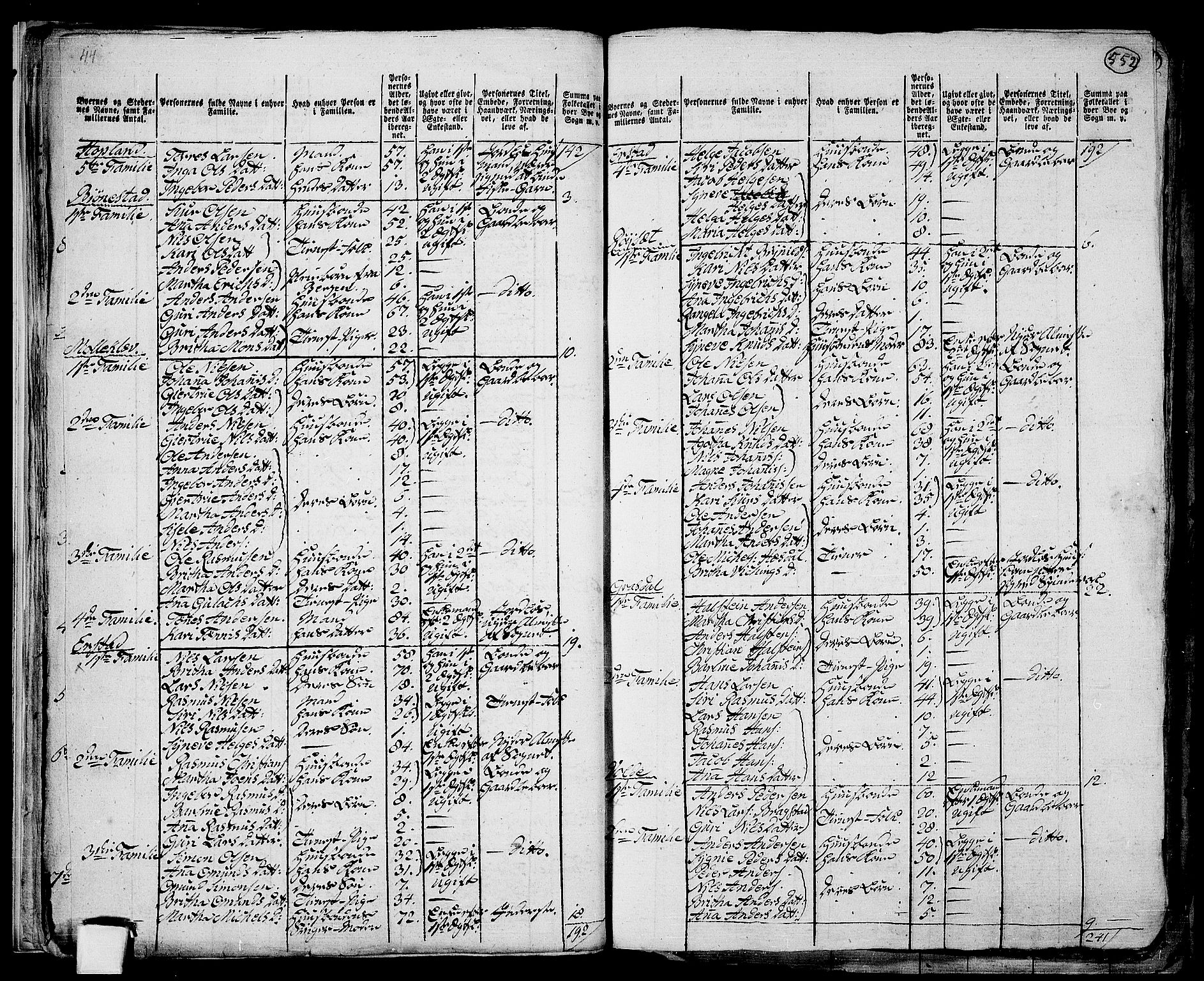 RA, 1801 census for 1254P Hamre, 1801, p. 551b-552a